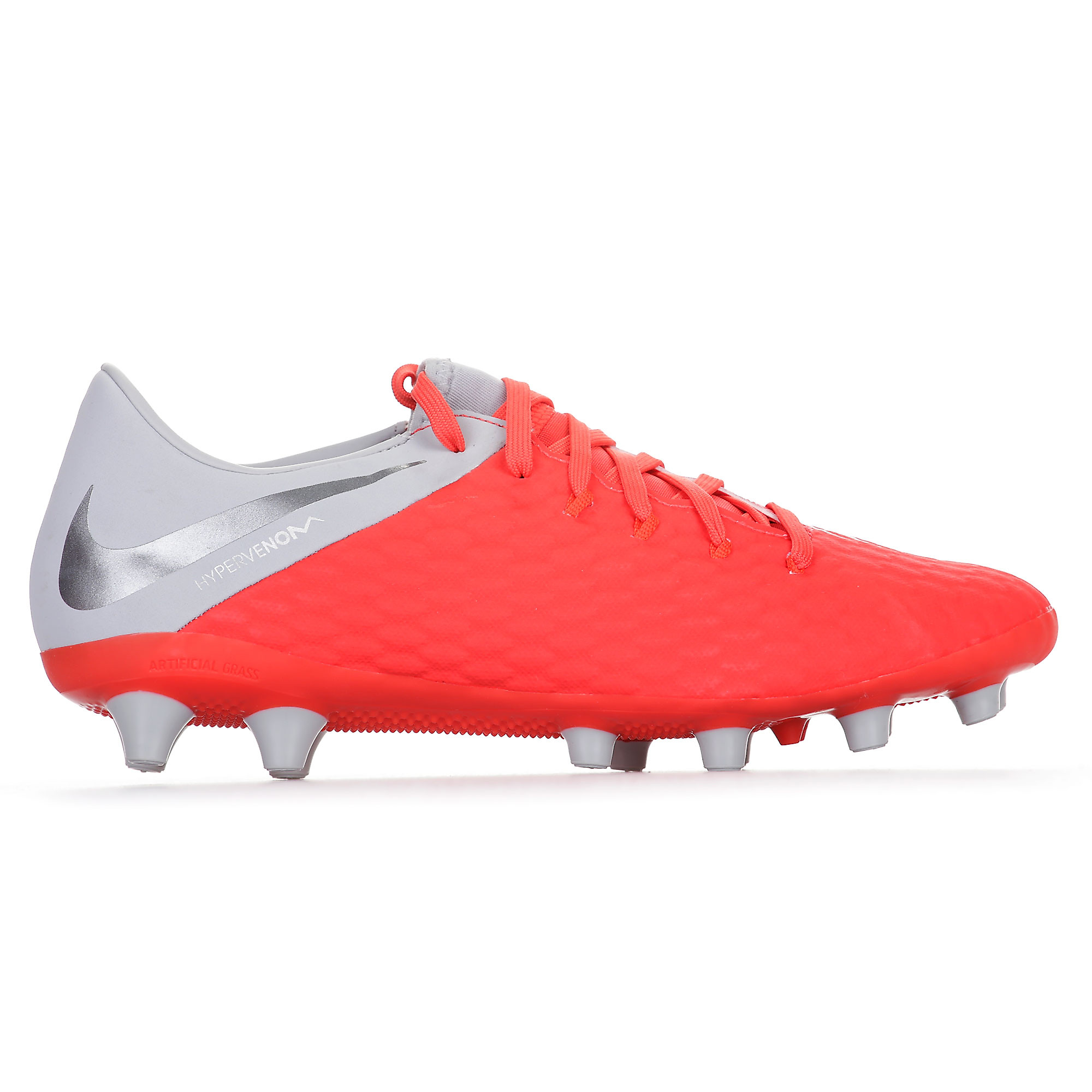 Botas de fútbol Hypervenom PhantomX III Academy AG-Pro Gris Rojo - Fútbol Factory