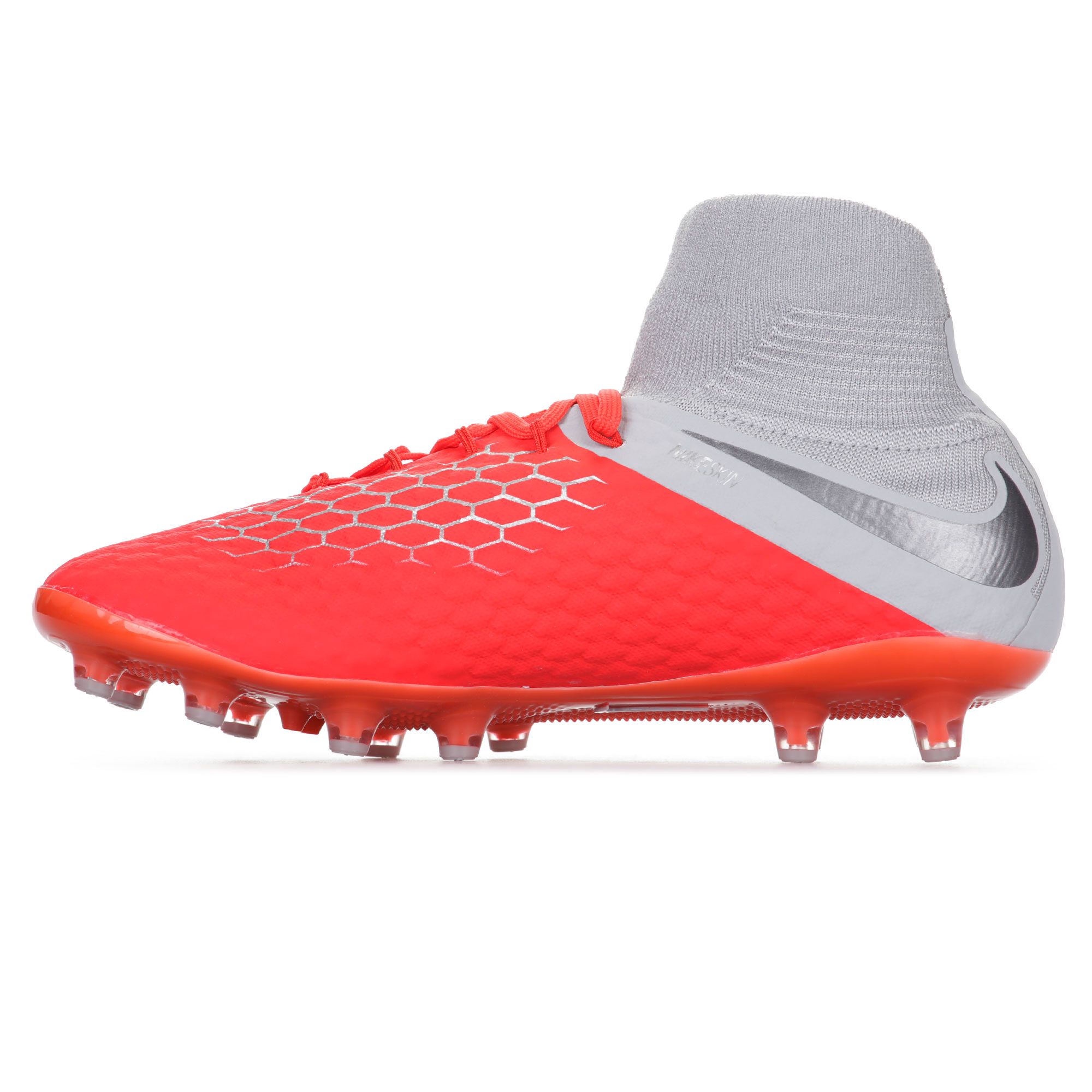 Botas de fútbol Hypervenom Phantom III Pro DFC AG-Pro Gris Rojo - Fútbol Factory