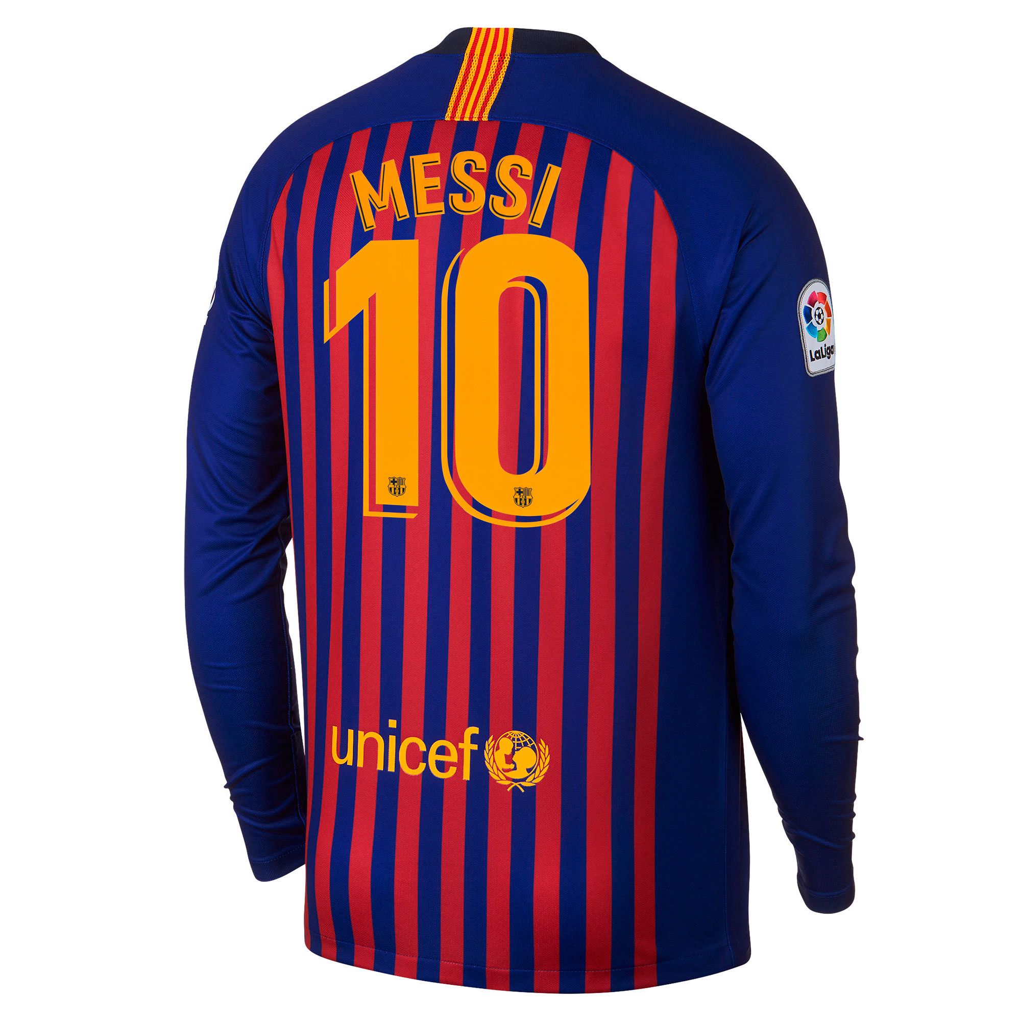 Camiseta 1 FC Barcelona 2018 2019 Manga Larga Stadium Messi