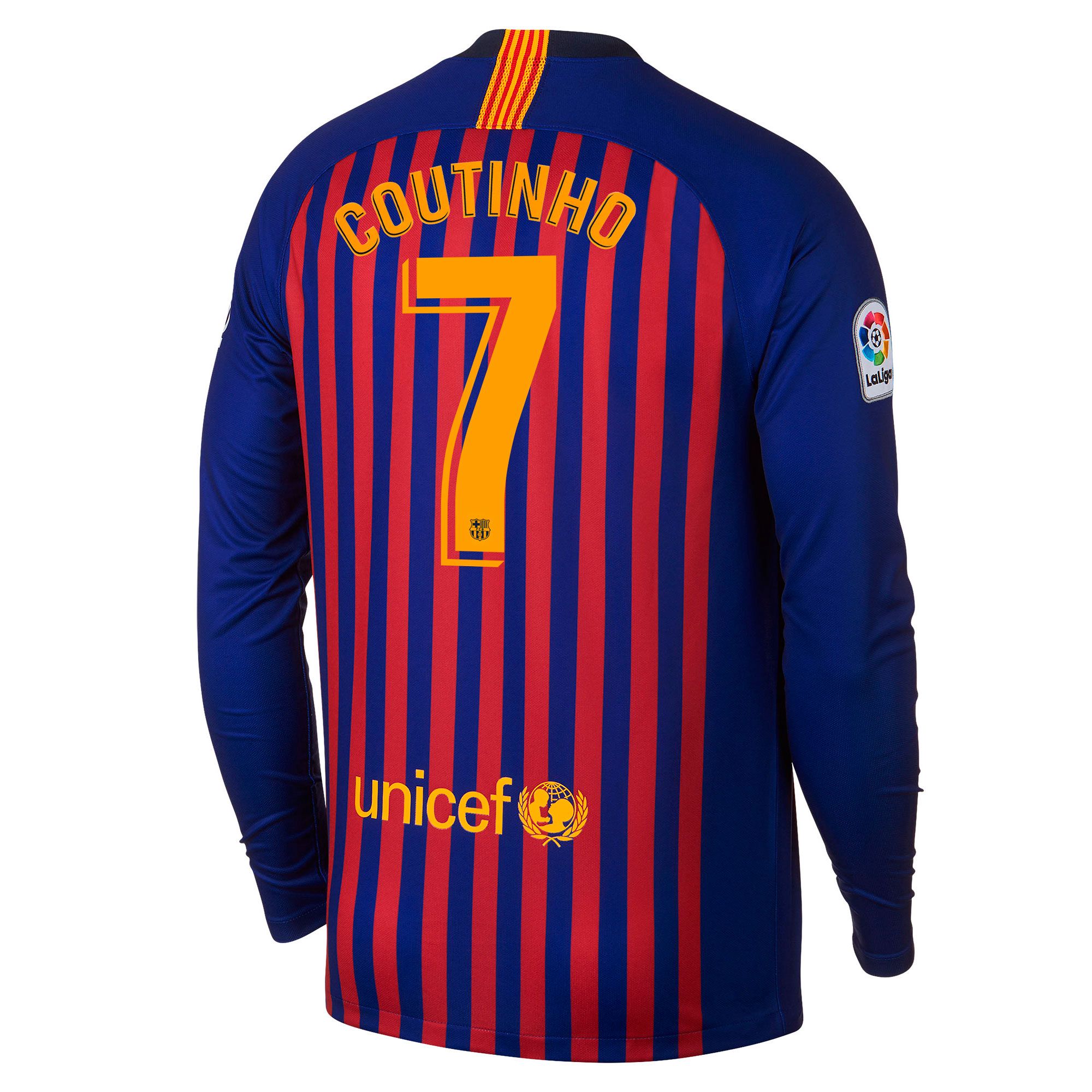 Camiseta 1 FC Barcelona 2018 2019 Manga Larga Stadium Coutinho