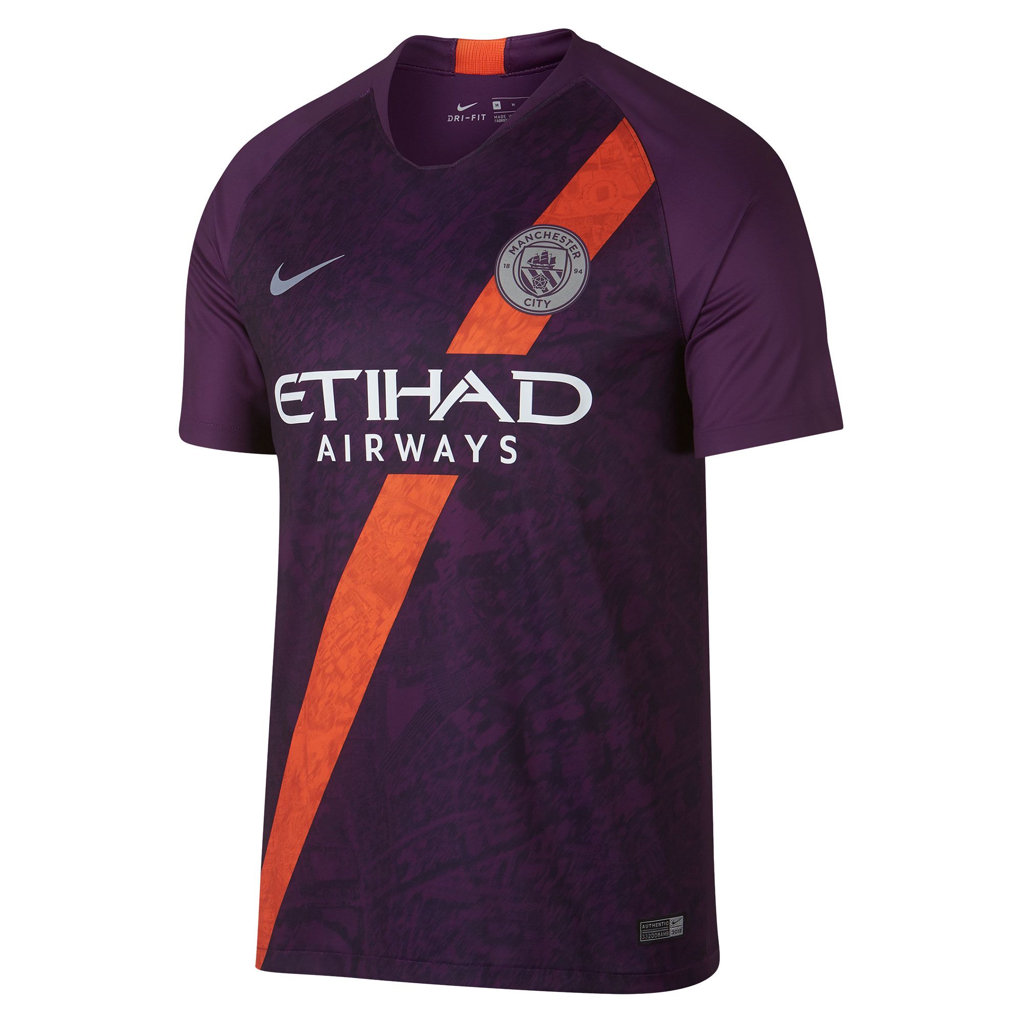 Camiseta 3ª Manchester City 2018/2019 Morado - Fútbol Factory