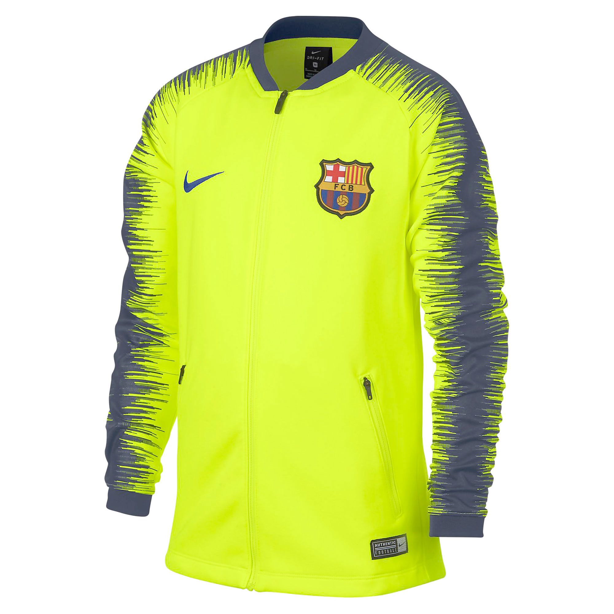 Chaqueta Pre-Match FC Barcelona 2018/2019 Junior Amarillo Fluor - Fútbol Factory