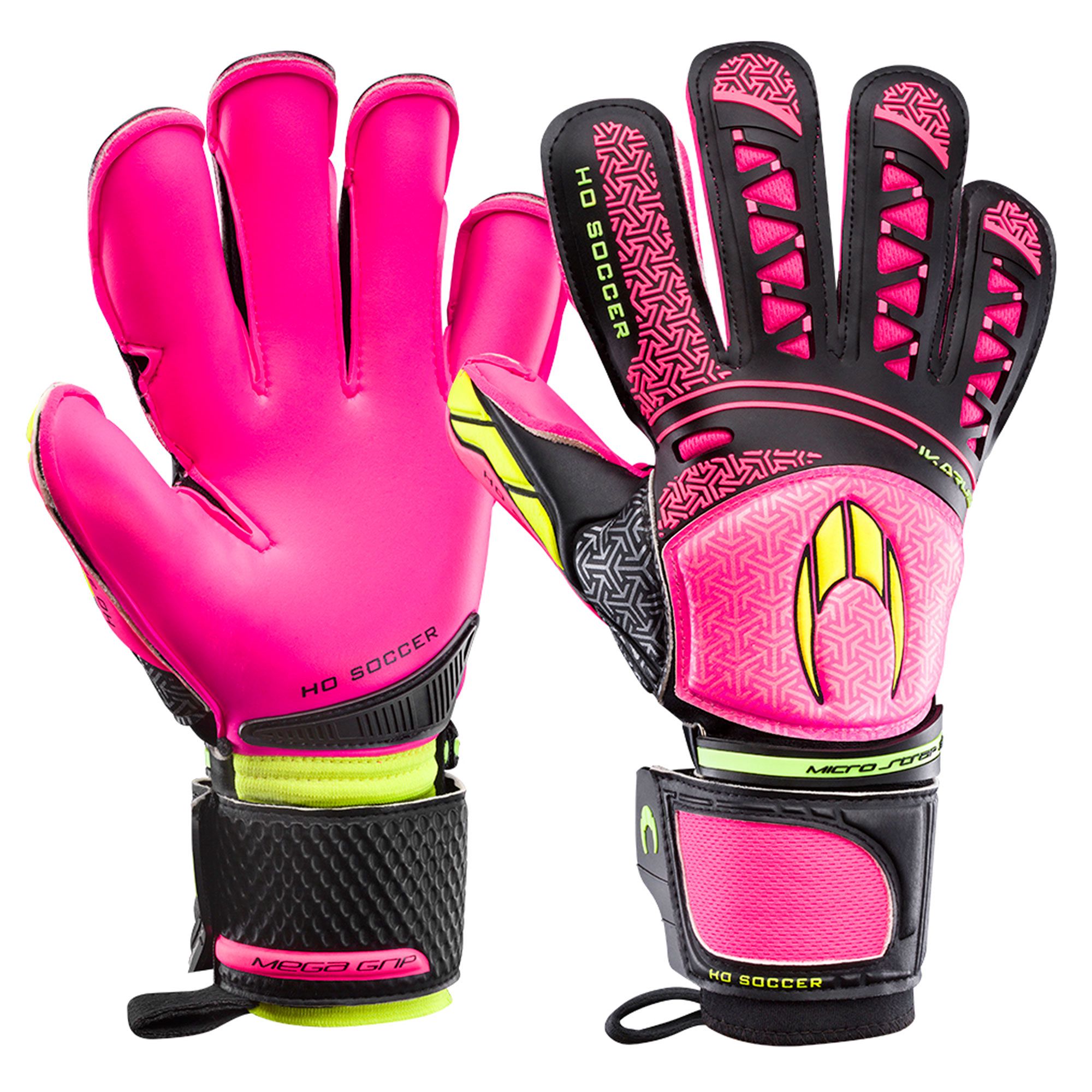 Guantes iKARUS Roll Gecko Yellow Rosa - Fútbol Factory