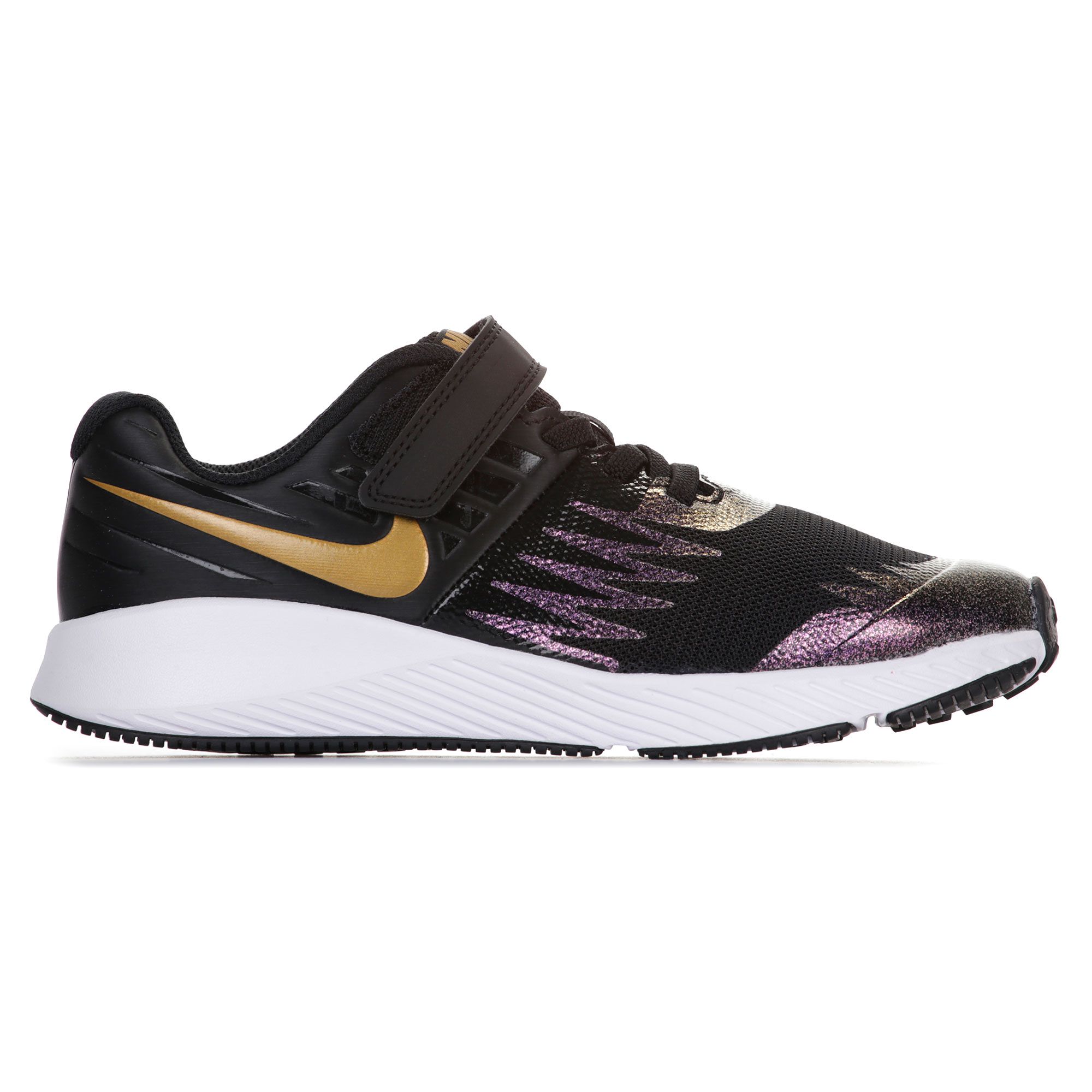 Zapatillas Star Runner Shield Velcro Junior Negro - Fútbol Factory