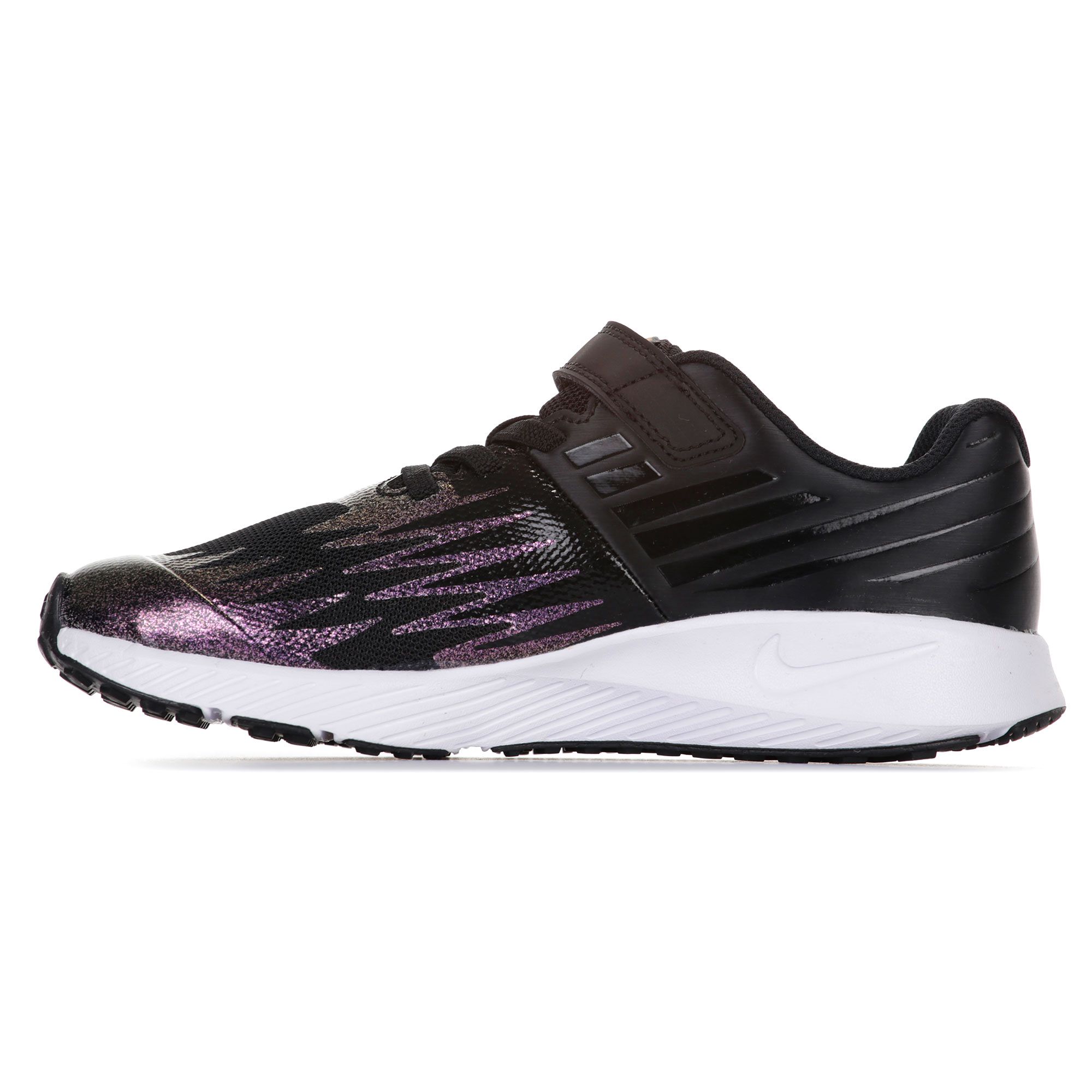 Zapatillas Star Runner Shield Velcro Junior Negro - Fútbol Factory