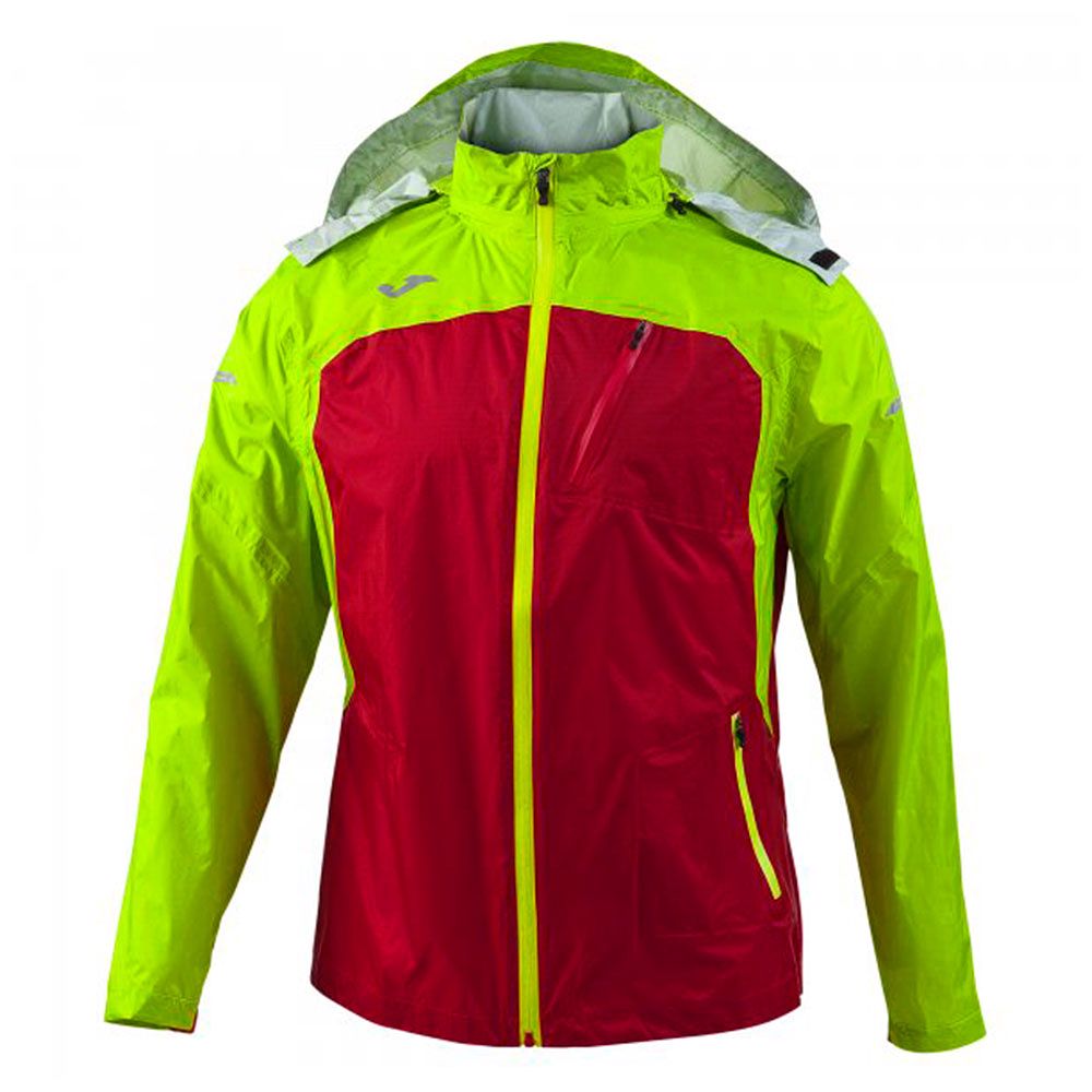Chubasquero de Running Metropoli Junior Rojo Verde - Fútbol Factory