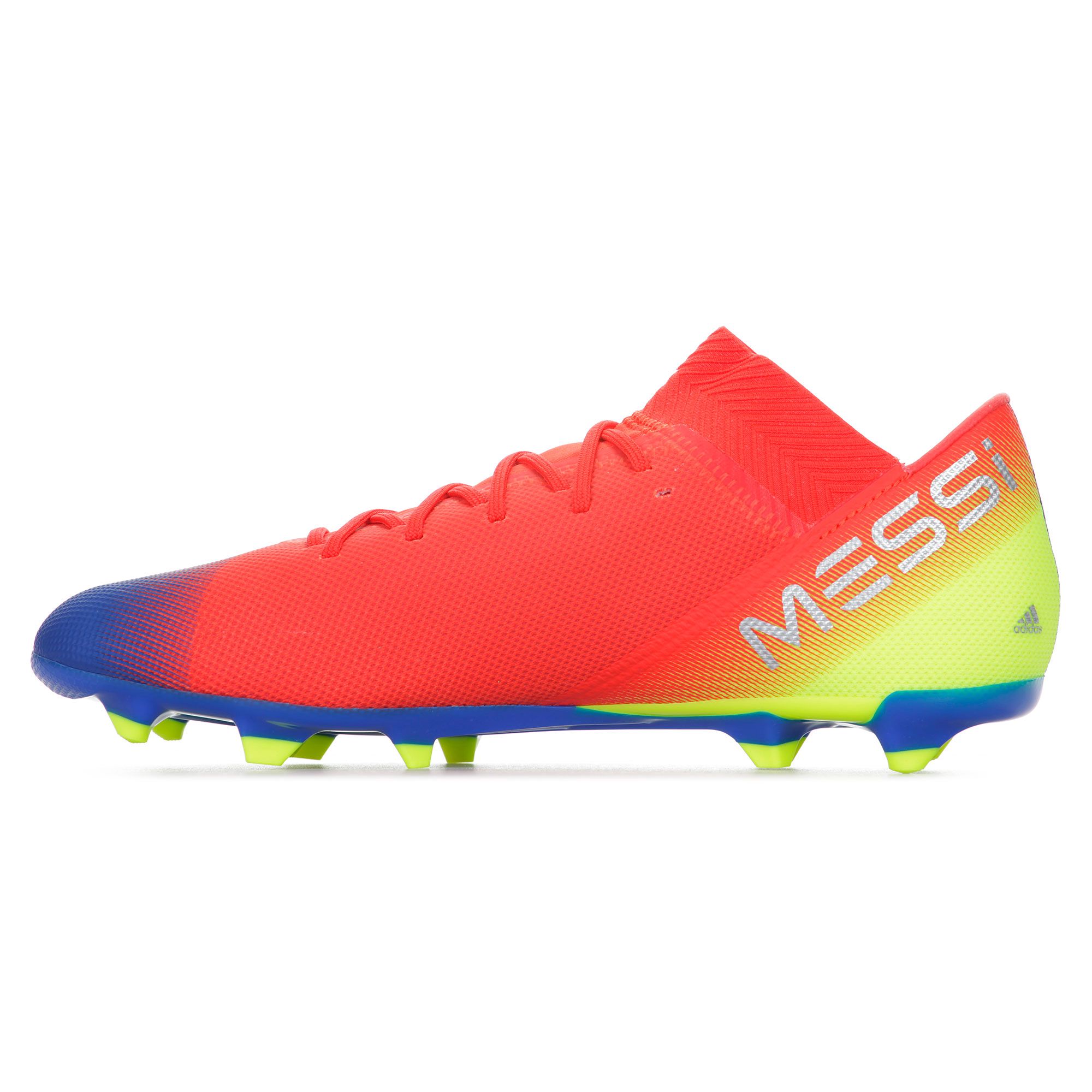 Botas de Fútbol Nemeziz Messi 18.3 FG  Rojo Azul - Fútbol Factory