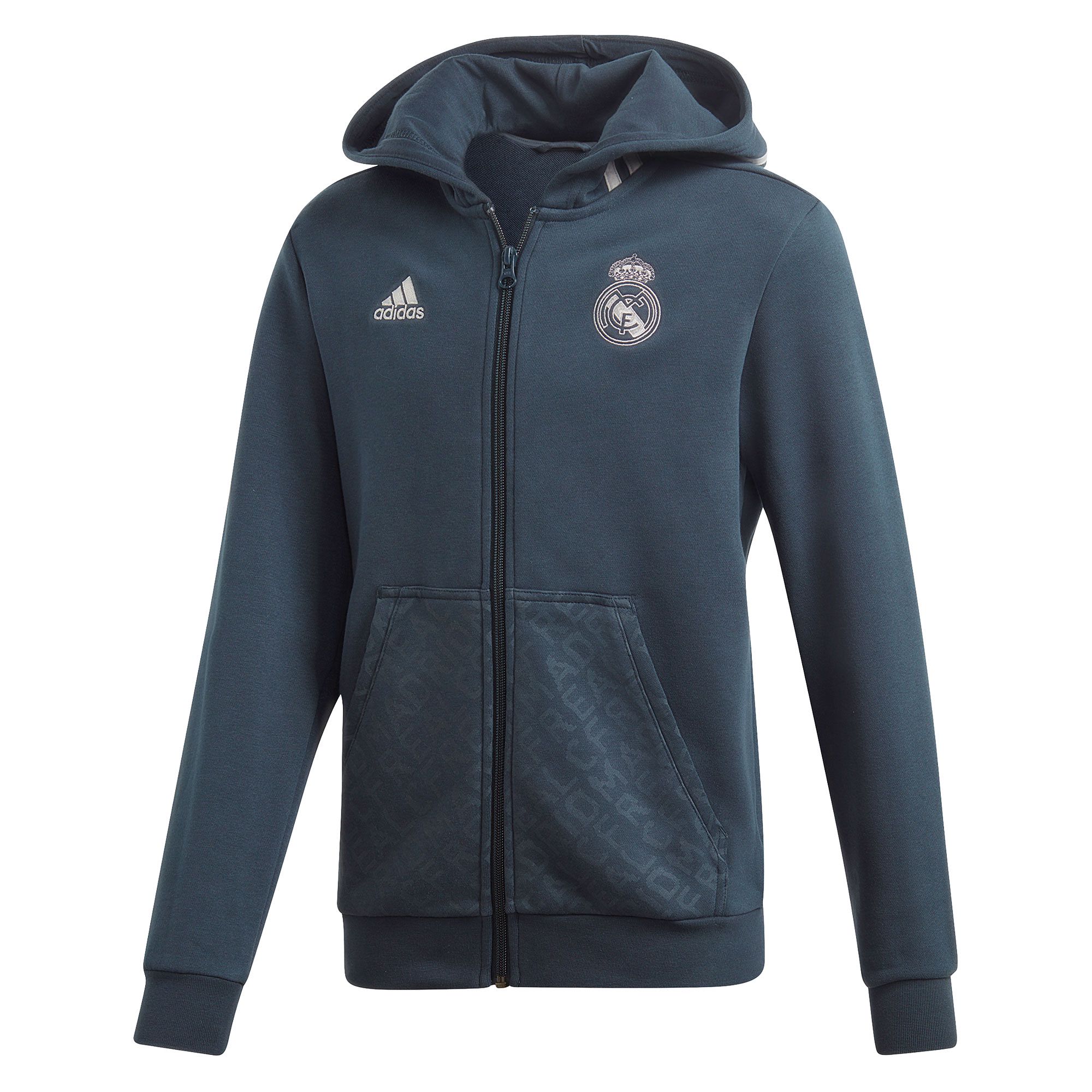 Chaqueta Capucha Real Madrid 2018/2019 Junior Gris - Fútbol Factory