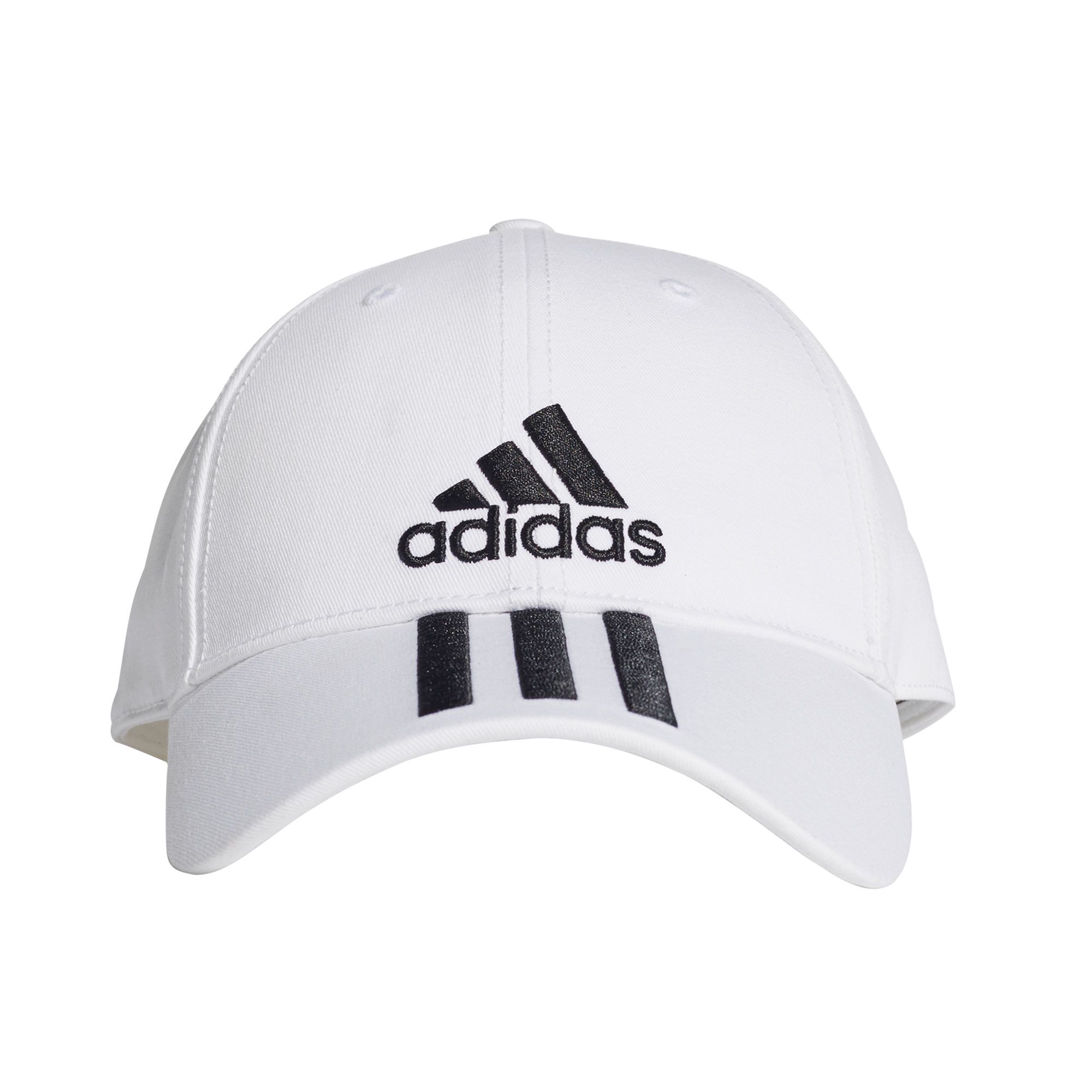 Gorra Six-Panel Classic Tres Bandas Blanco Negro - Fútbol Factory