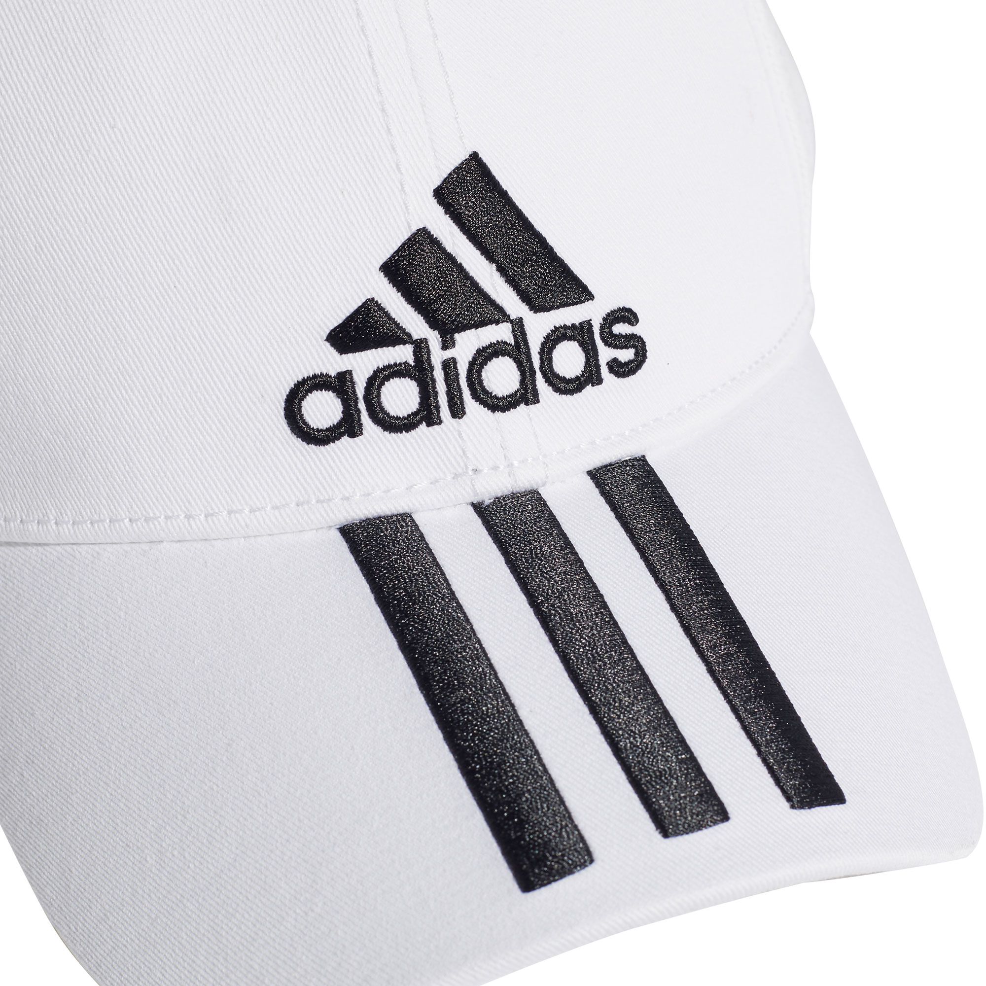 Gorra Six-Panel Classic Tres Bandas Blanco Negro - Fútbol Factory