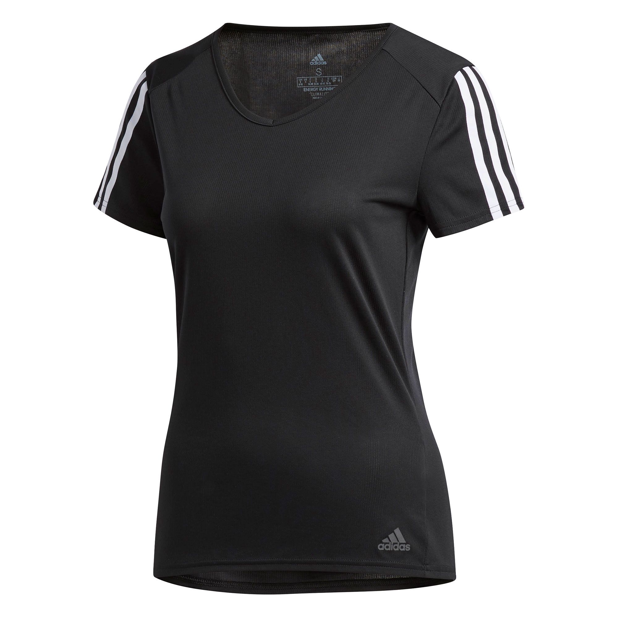 Camiseta de Running Tres Bandas Mujer Negro - Fútbol Factory