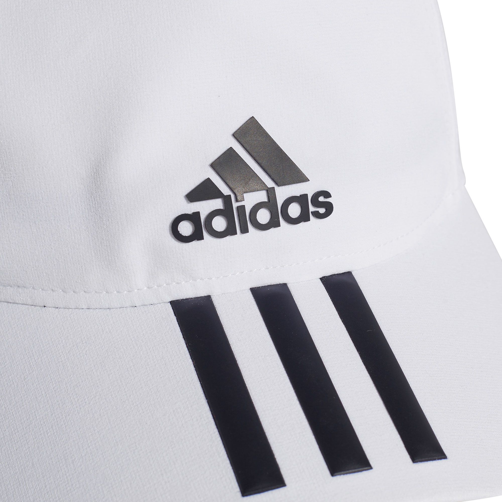 Gorra C40 3 Bandas Climalite Blanco Negro - Fútbol Factory