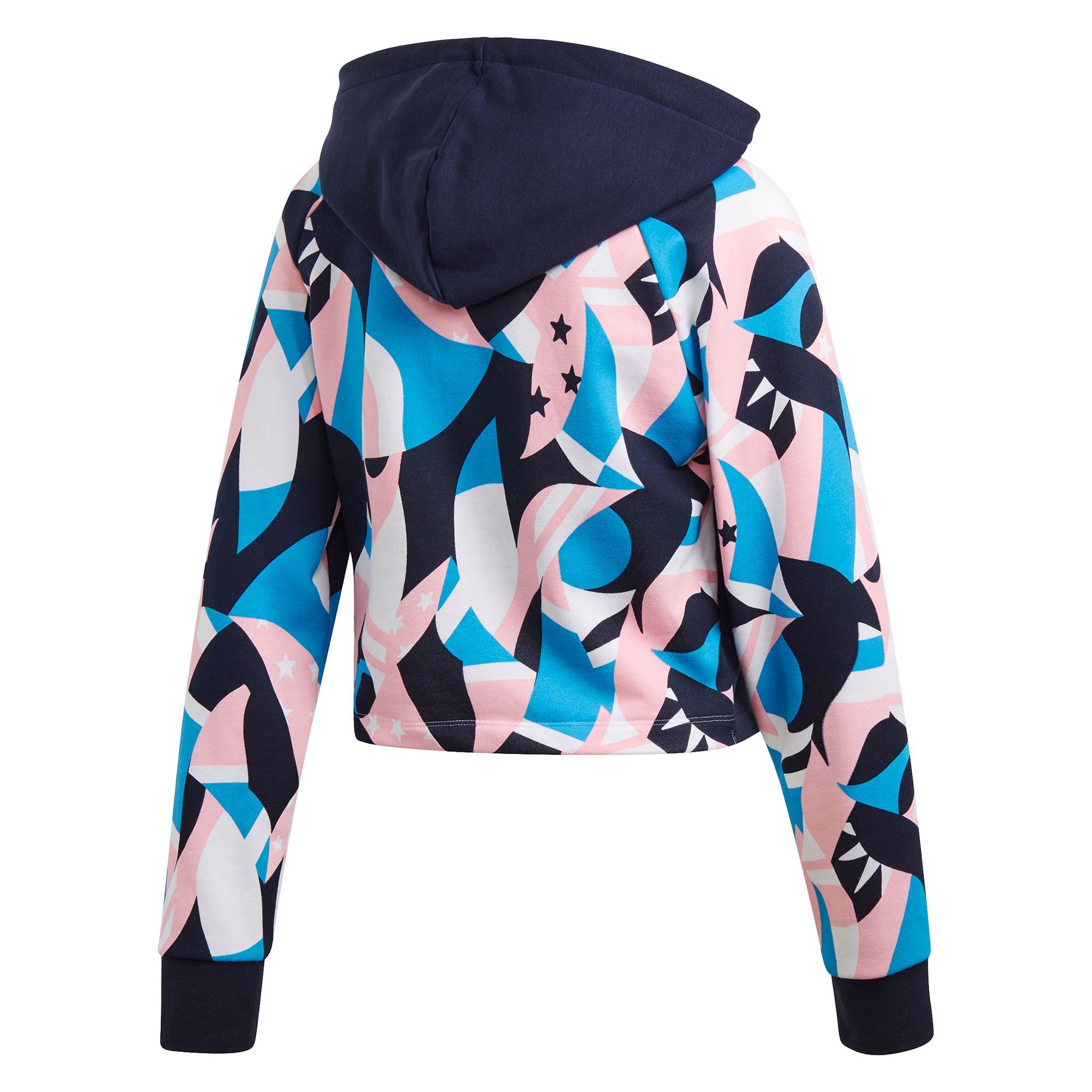 Sudadera Capucha Sport ID Printed Crop Mujer Marino - Fútbol Factory