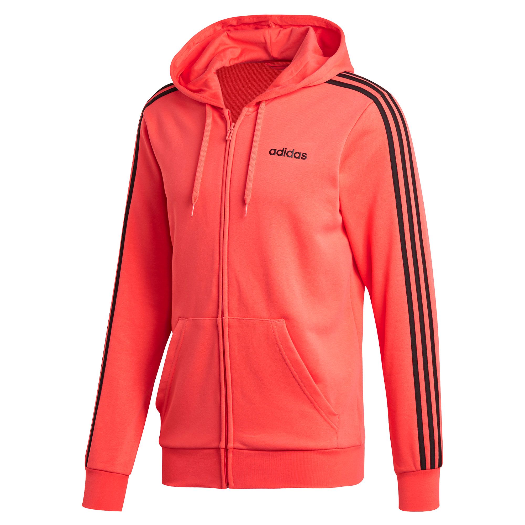 Chaqueta con Capucha de Paseo Essentials Tres Bandas Rojo - Fútbol Factory