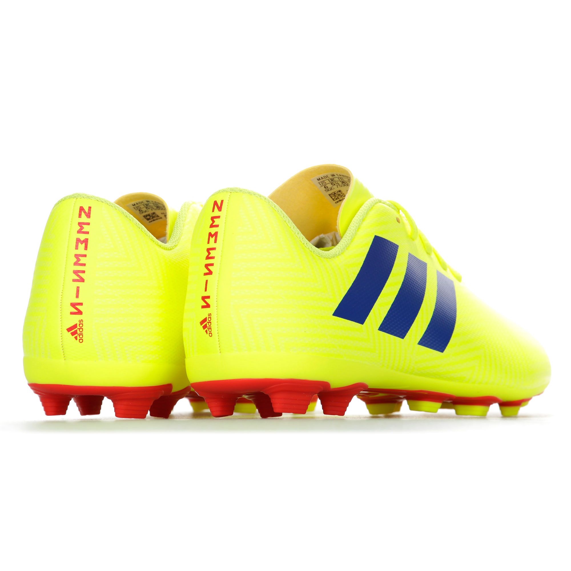 Botas de Fútbol Nemeziz 18.4 FxG Junior Amarillo Fluor - Fútbol Factory