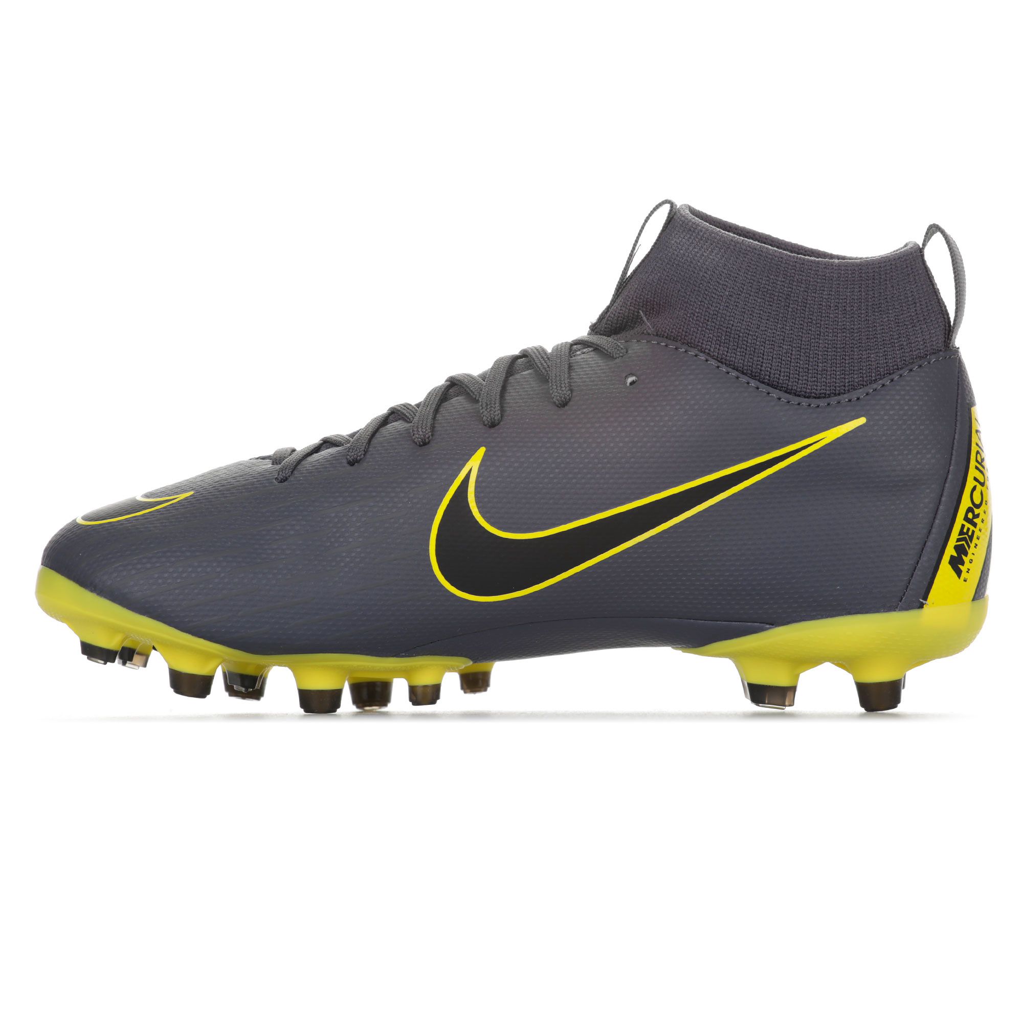 Botas de Fútbol Mercurial Superfly VI Academy MG Junior Gris Amarillo - Fútbol Factory