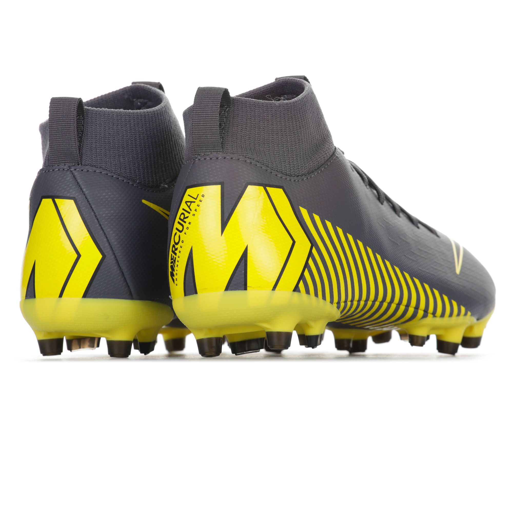 Botas de Fútbol Mercurial Superfly VI Academy MG Junior Gris Amarillo - Fútbol Factory