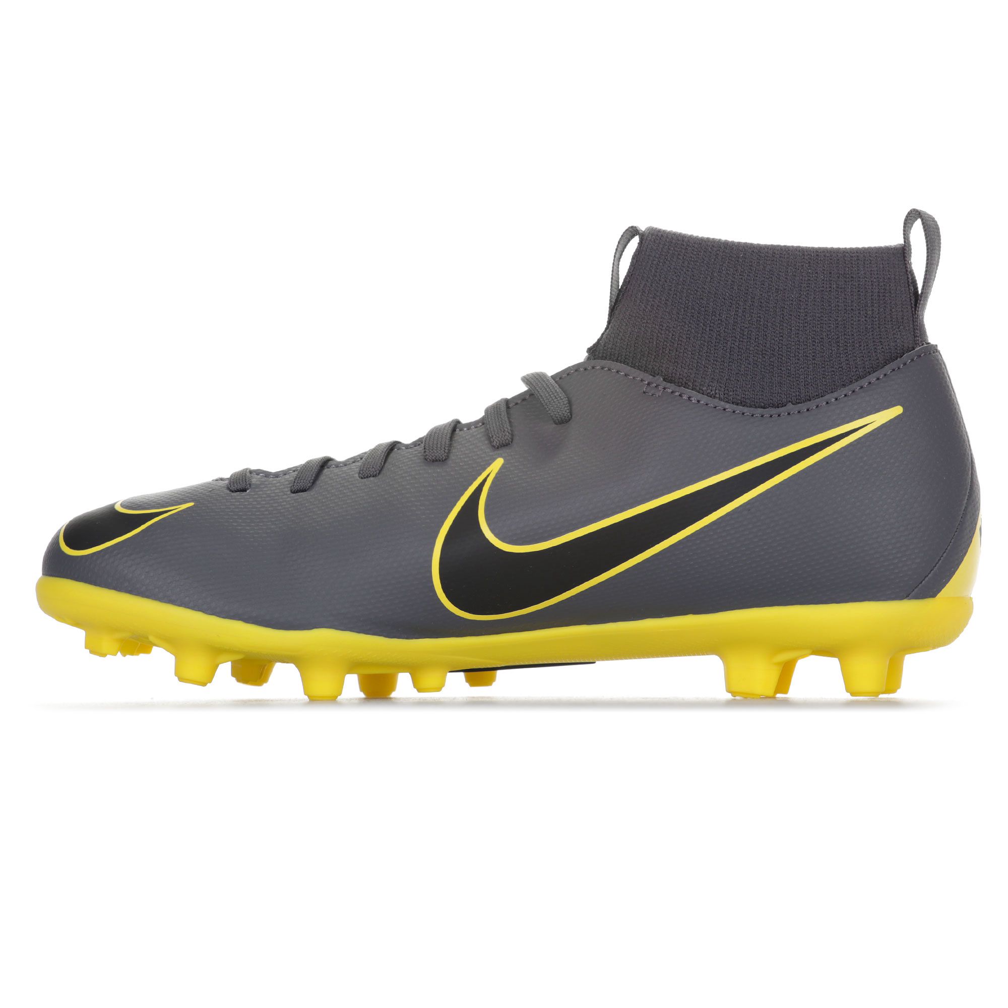 Botas de Fútbol Mercurial Superfly VI Club FG/MG Junior Gris Amarillo - Fútbol Factory