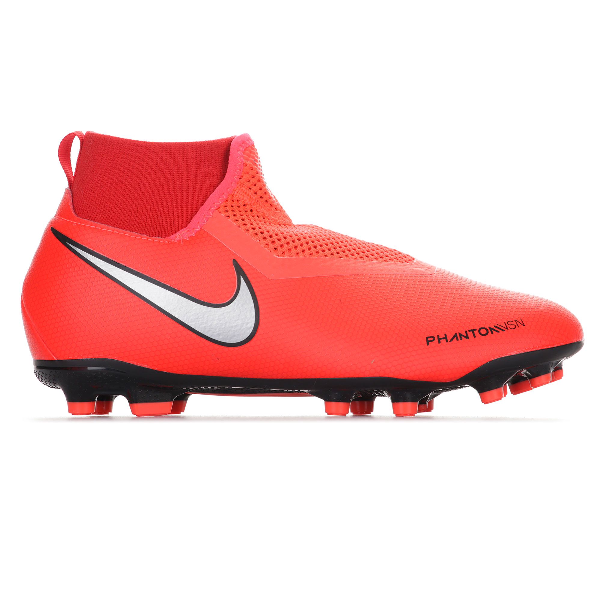 Botas de Fútbol Phantom Vision Academy DF FG/MG Junior Rojo Plata - Fútbol Factory
