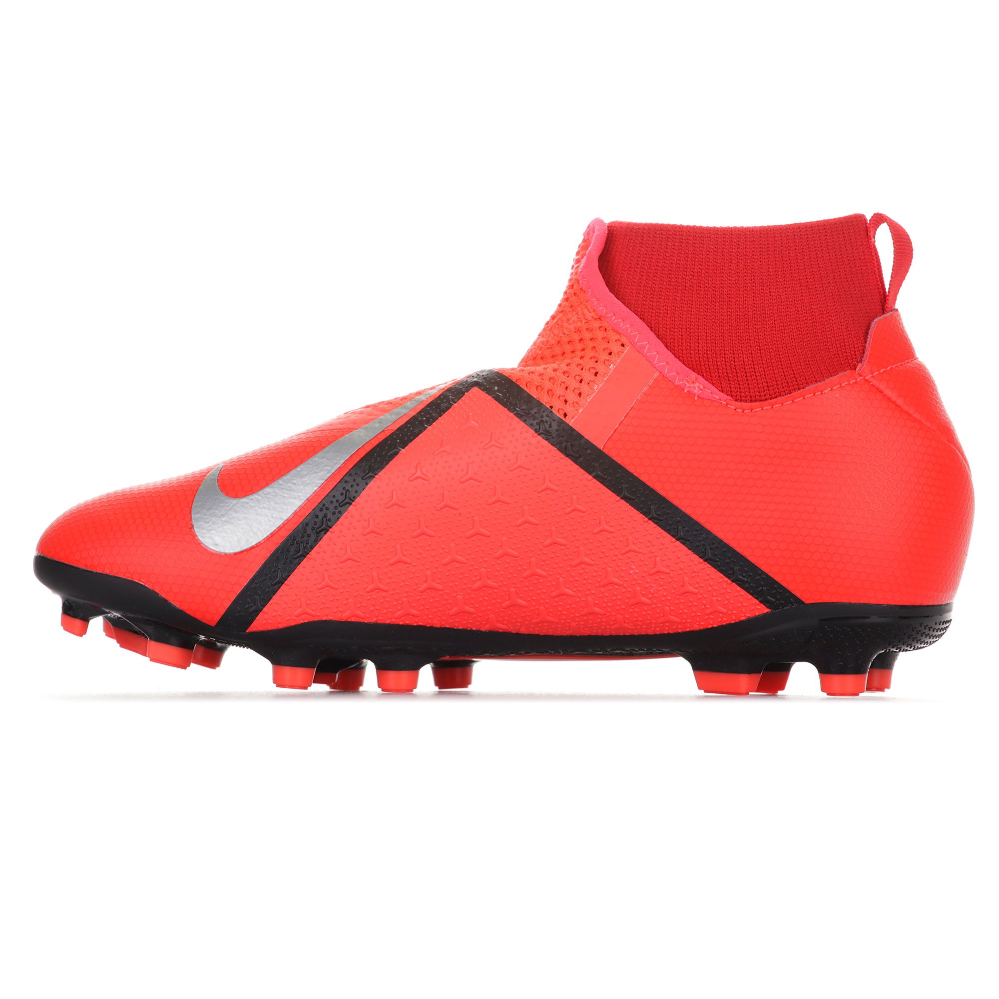 Botas de Fútbol Phantom Vision Academy DF FG/MG Junior Rojo Plata - Fútbol Factory