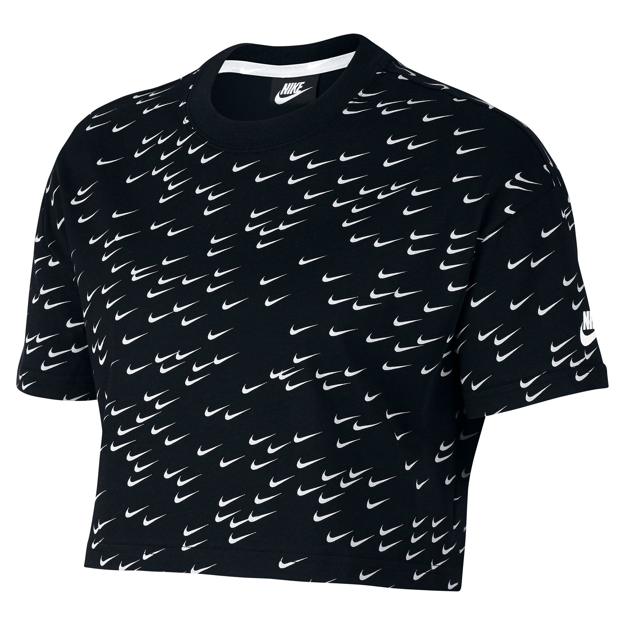 Camiseta Sportswear Essentials Top Crop Mujer Negro - Fútbol Factory