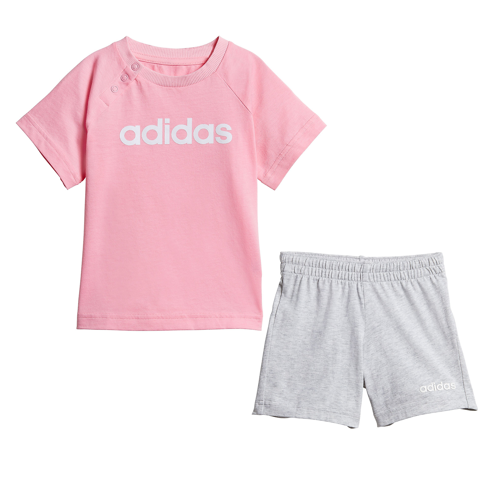 Conjunto de Paseo Summer Bebé Rosa Gris - Fútbol Factory