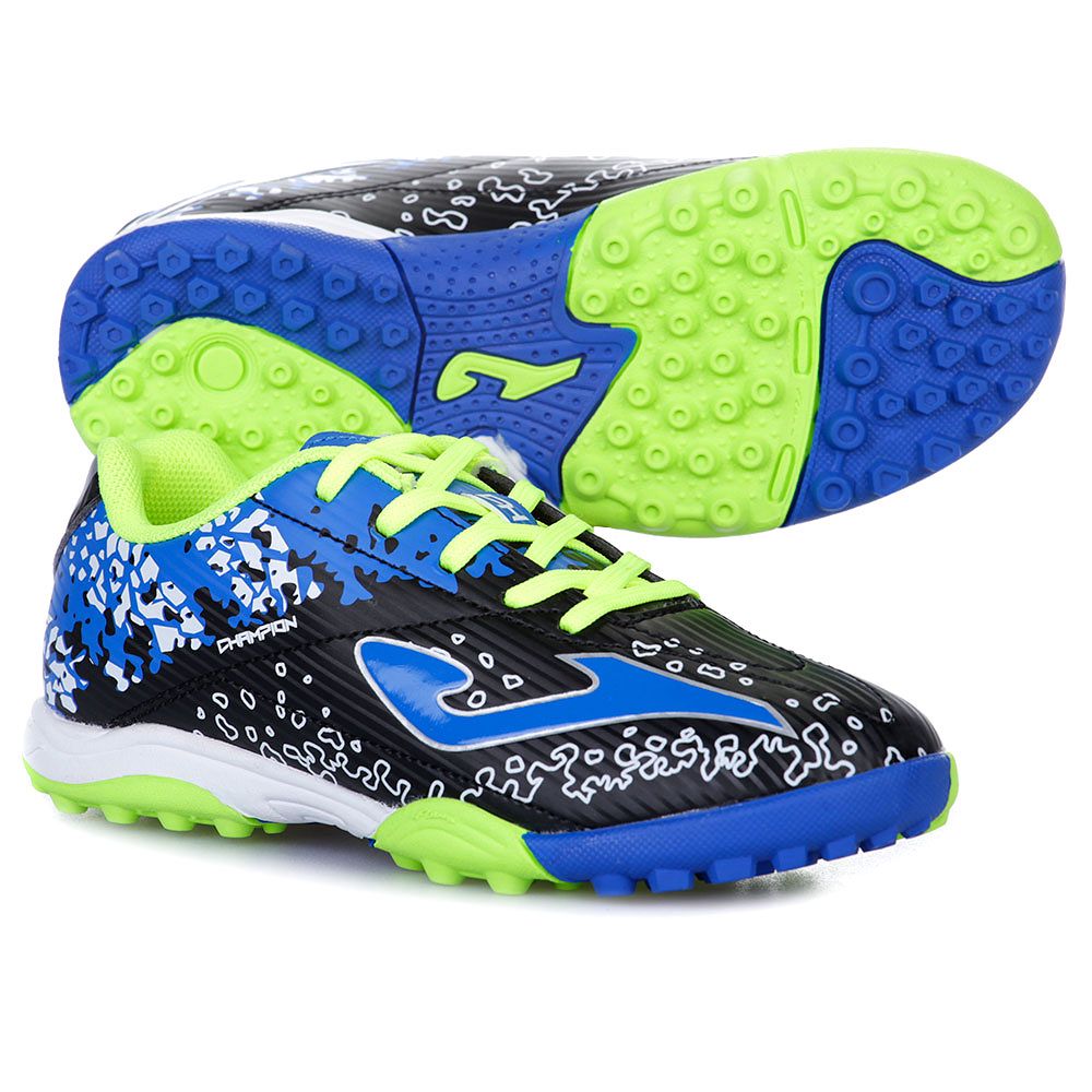 Botas de Fútbol Champion Turf Junior Negro Azul - Fútbol Factory