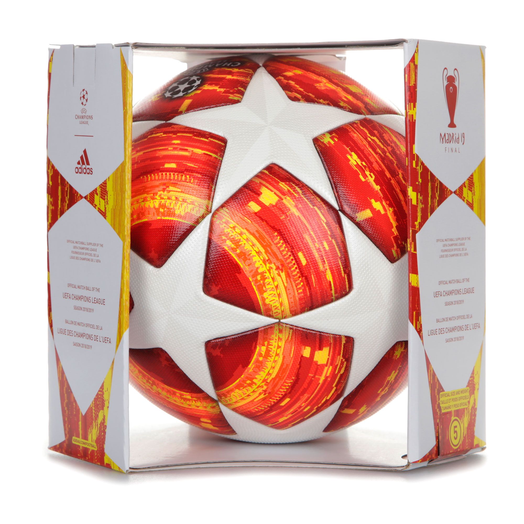Balón de Fútbol 11 Finale Madrid OMB UCL 2018/2019 Blanco Naranja - Fútbol Factory