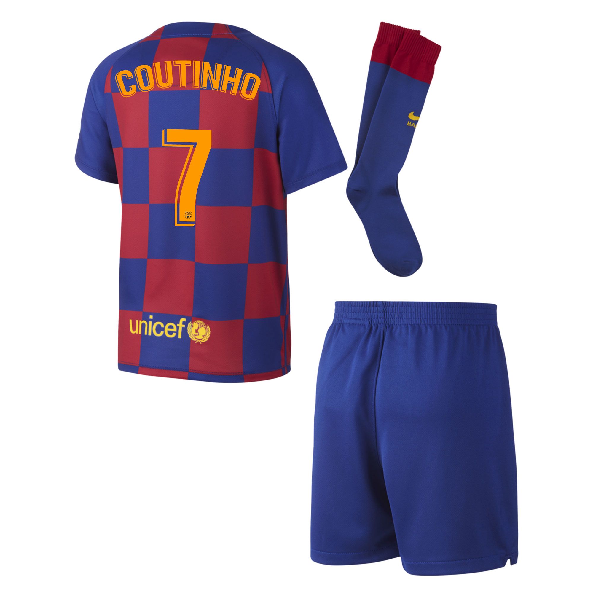 Conjunto 1ª FC Barcelona 2019/2020 Infantil Coutinho - Fútbol Factory