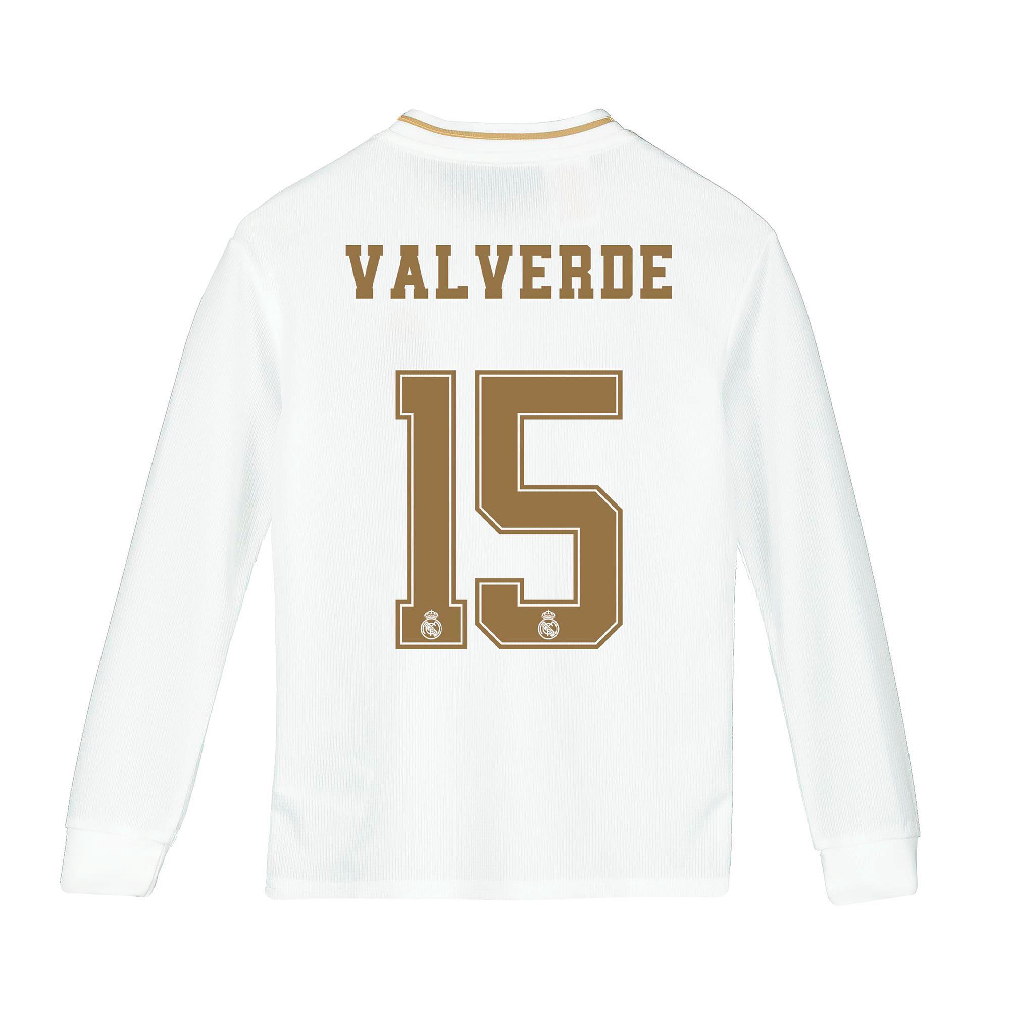 Camiseta 1ª Real Madrid 2019/2020 Manga Larga Junior Valverde - Fútbol Factory
