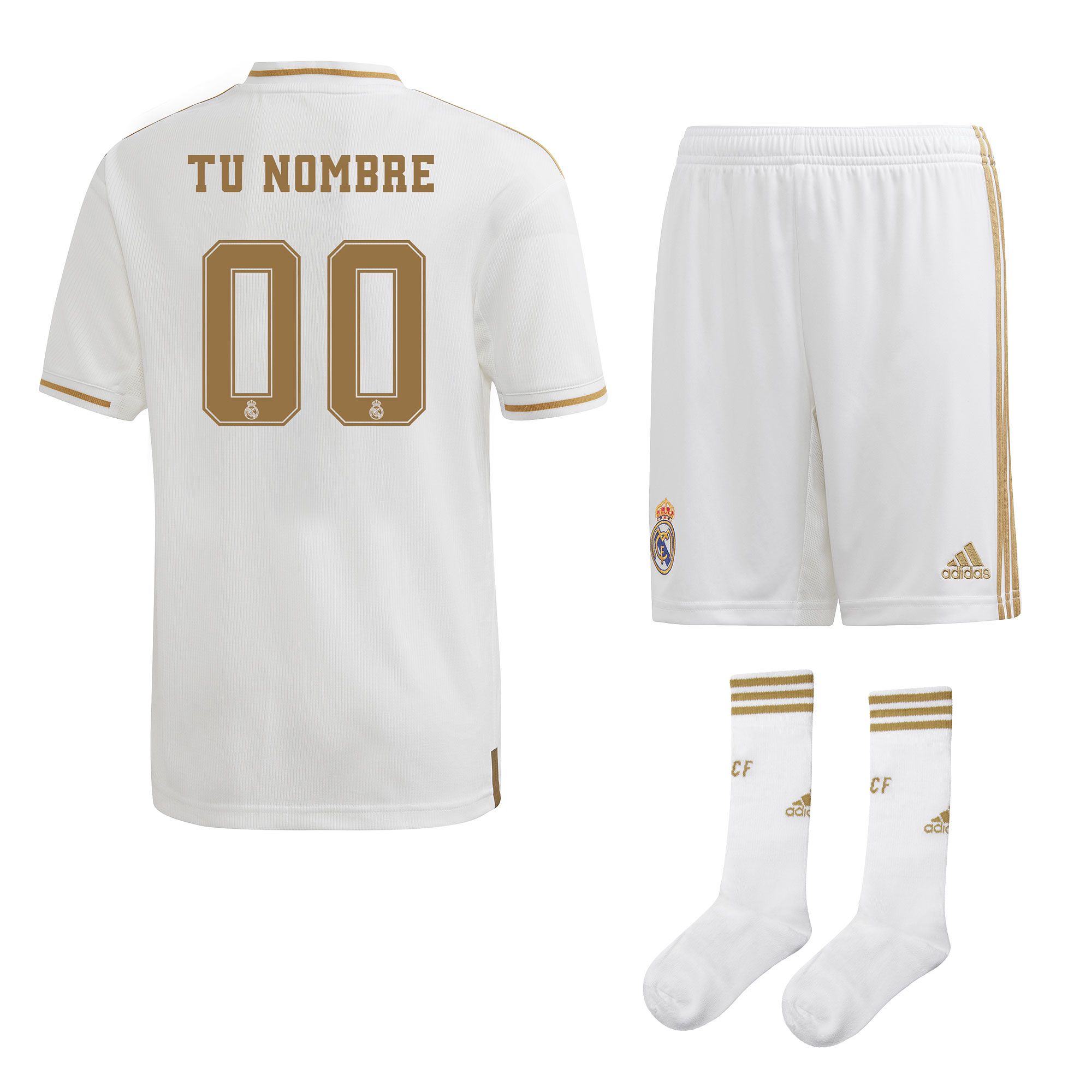 Conjunto 1ª Real Madrid 2019/2020 Junior Personalizado - Fútbol Factory
