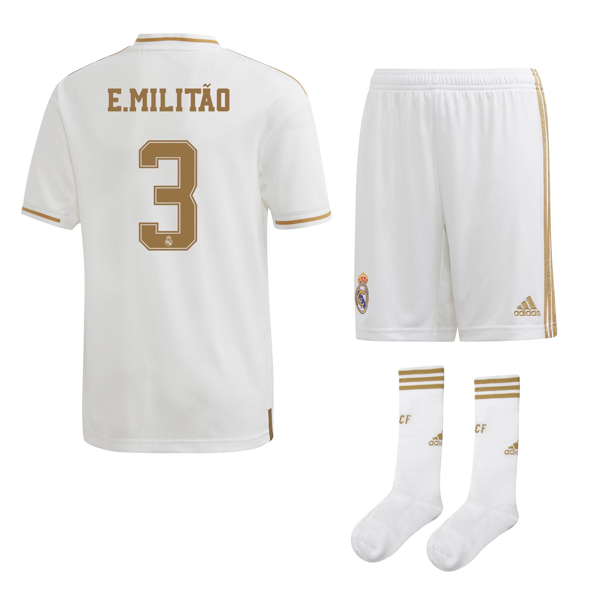 Conjunto 1ª Real Madrid 2019/2020 Junior E. Militao - Fútbol Factory