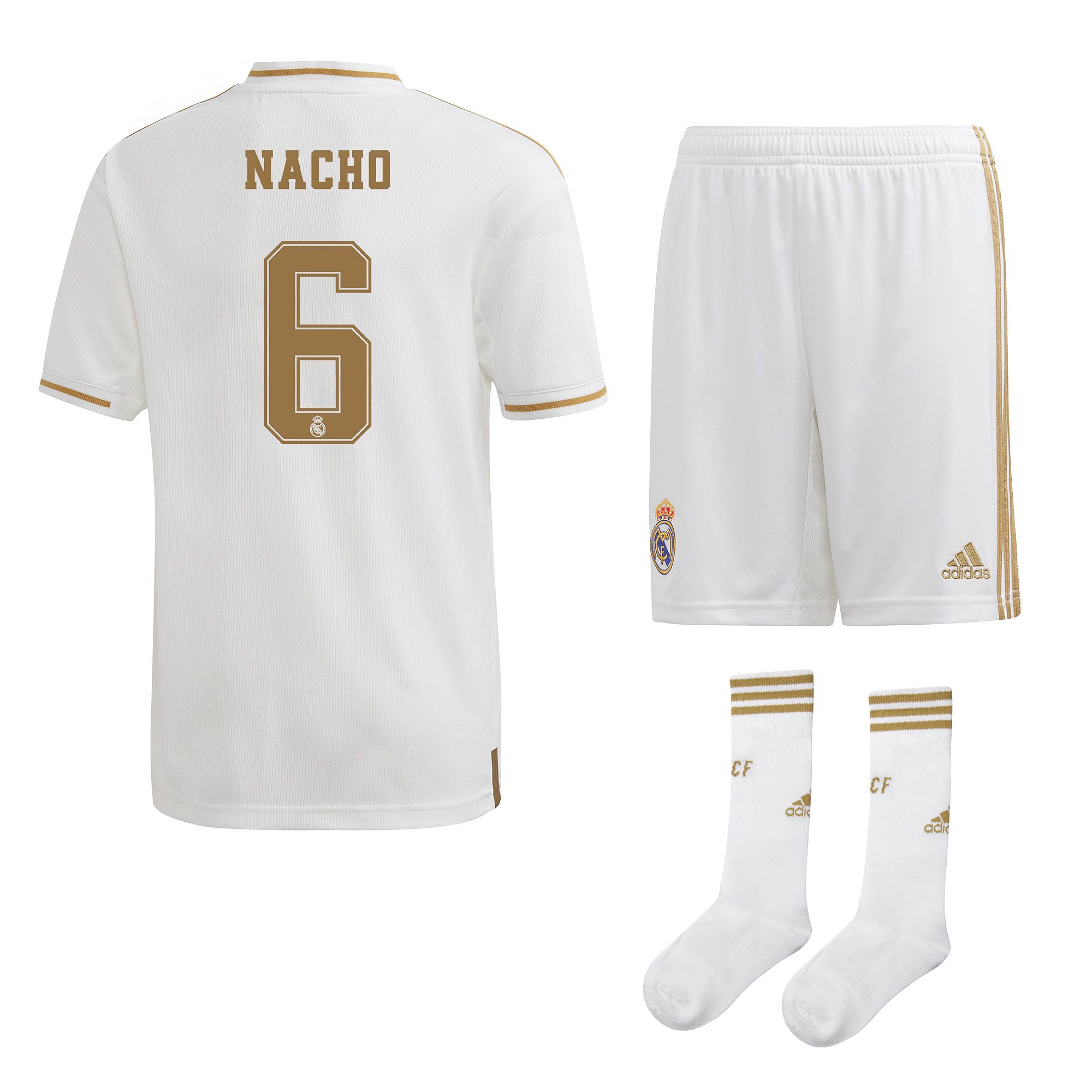 Conjunto 1ª Real Madrid 2019/2020 Junior Nacho - Fútbol Factory
