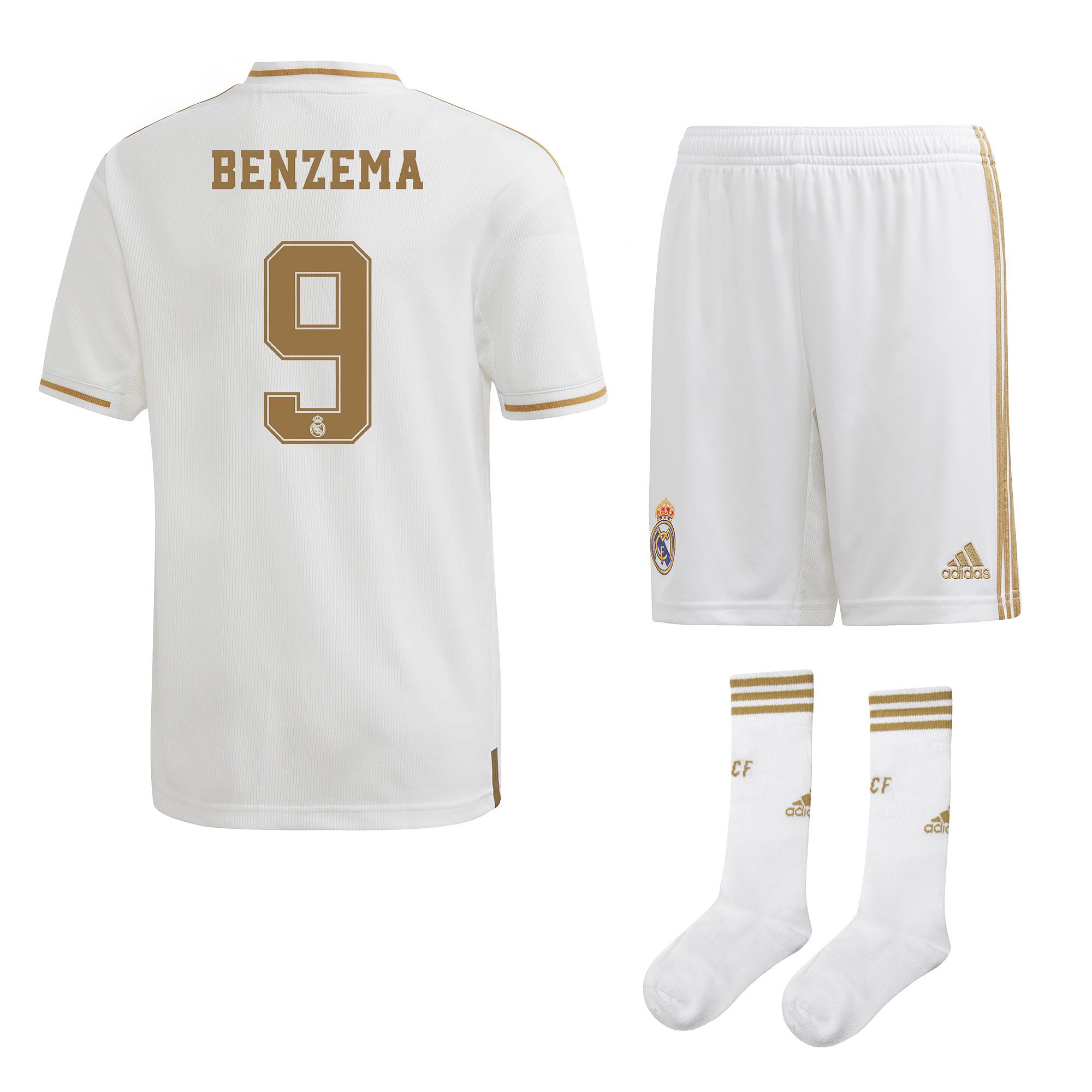 Conjunto 1ª Real Madrid 2019/2020 Junior Benzema - Fútbol Factory