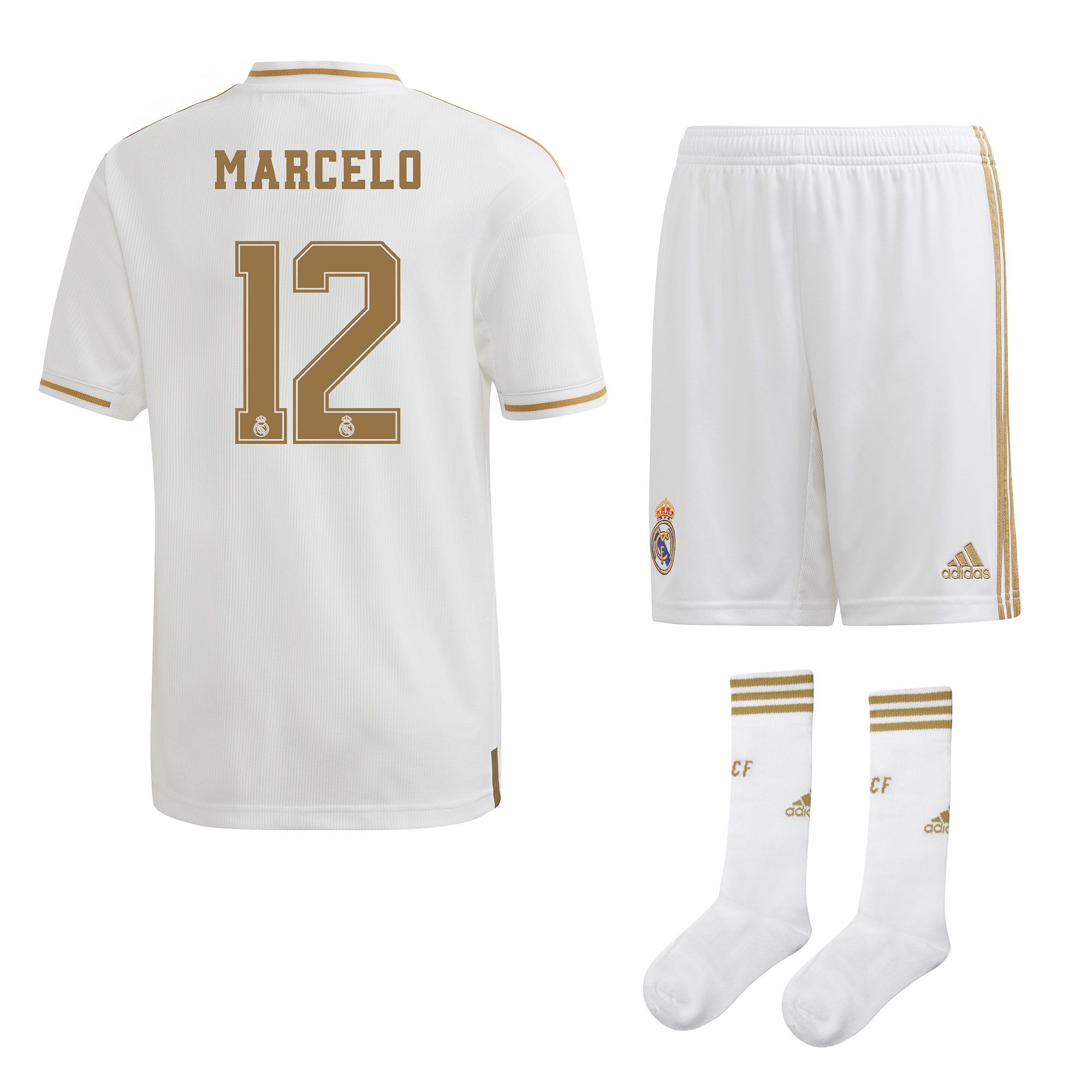 Conjunto 1ª Real Madrid 2019/2020 Junior Marcelo - Fútbol Factory