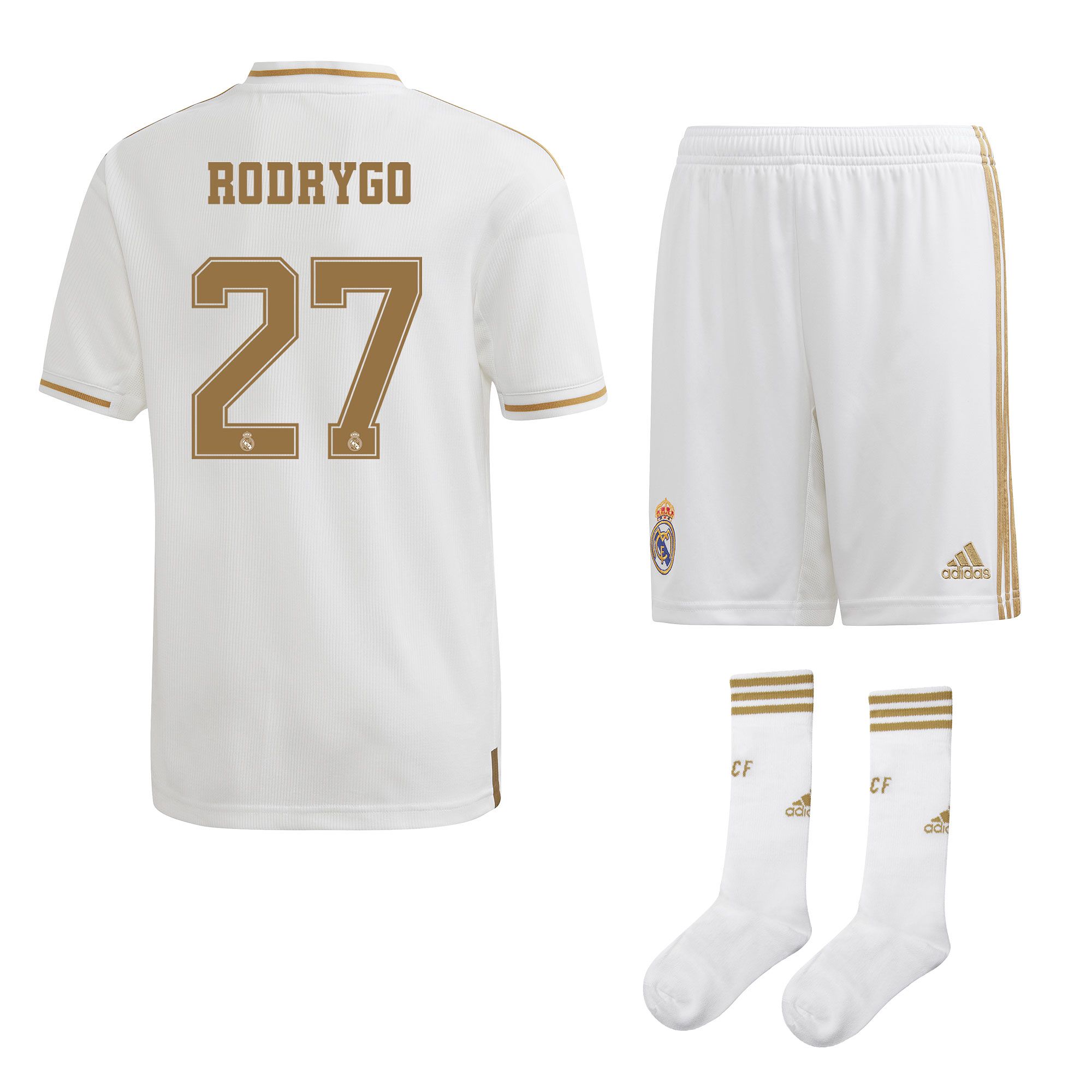 Conjunto 1ª Real Madrid 2019/2020 Junior Rodrygo - Fútbol Factory