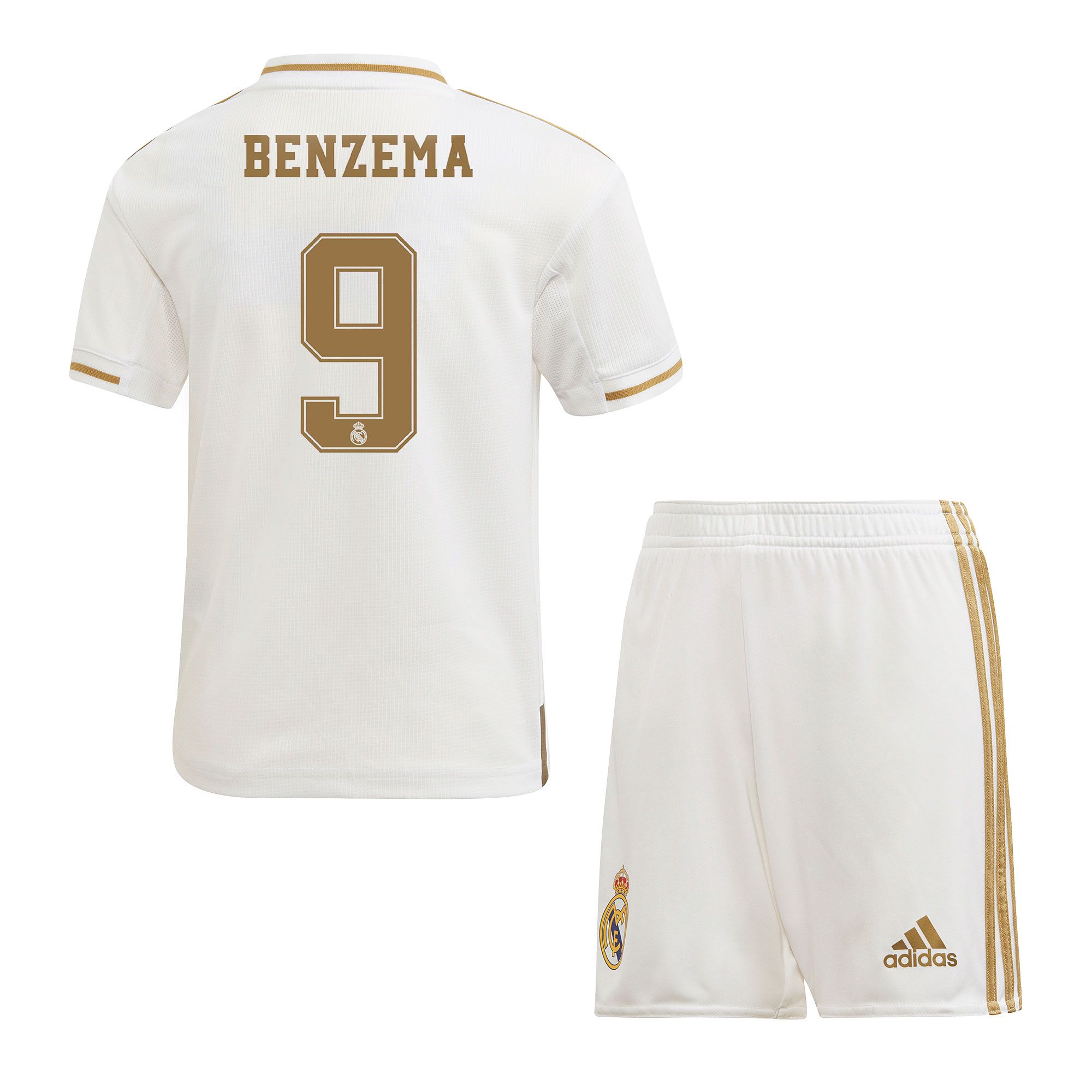 Conjunto 1ª Real Madrid 2019/2020 Infantil Benzema - Fútbol Factory
