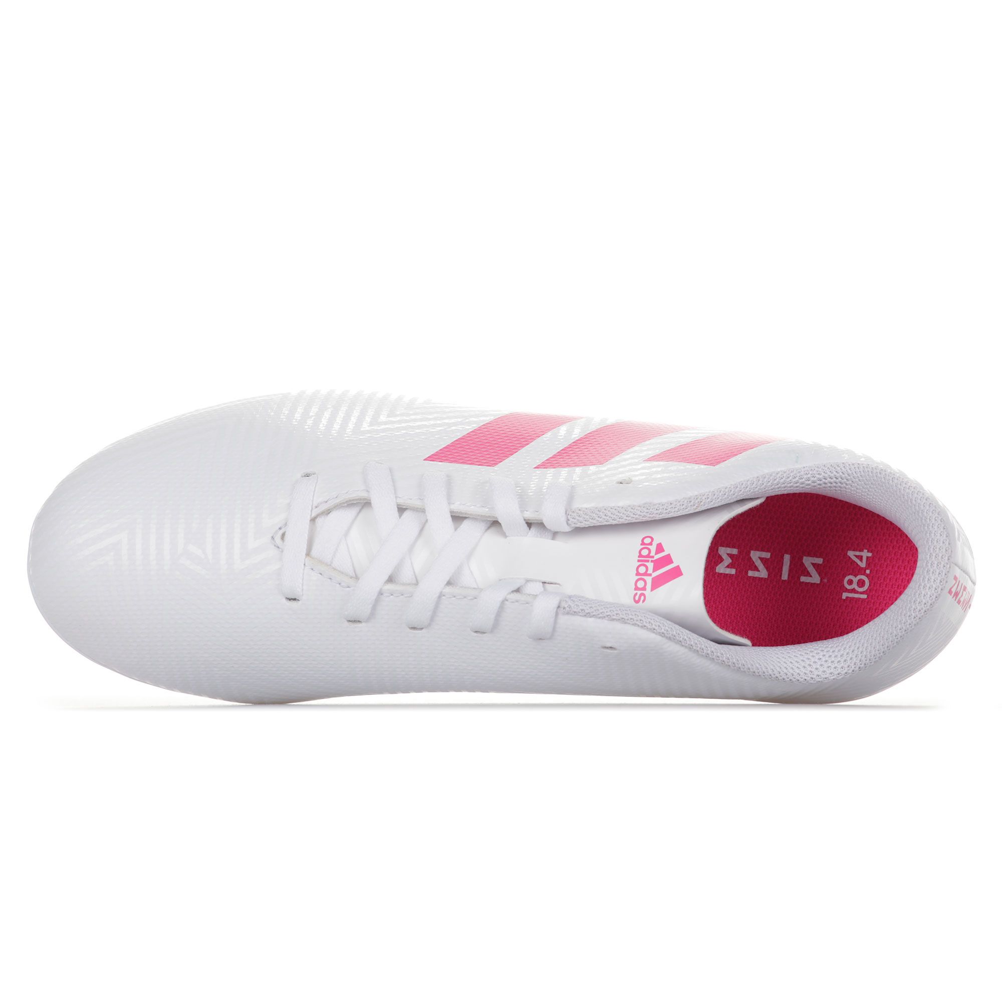Botas de Fútbol Nemeziz 18.4 FxG Junior Blanco Rosa - Fútbol Factory