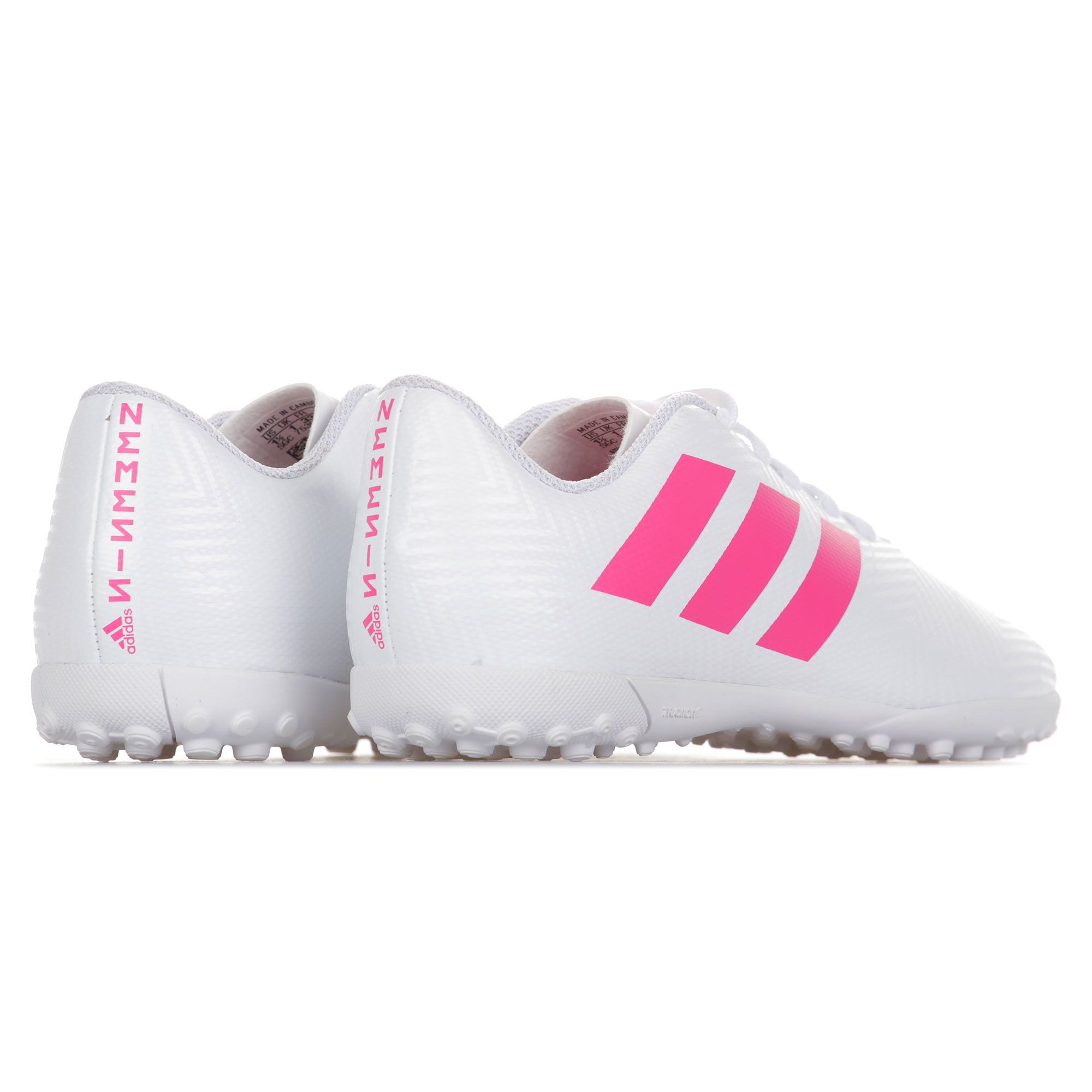 Botas de Fútbol Nemeziz 18.4 Multitaco Junior Blanco Rosa - Fútbol Factory