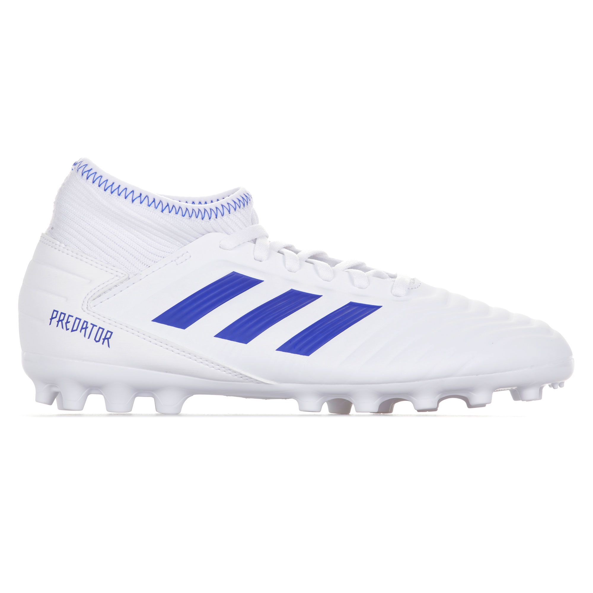 Botas de Fútbol Predator 19.3 AG Junior Blanco Azul - Fútbol Factory
