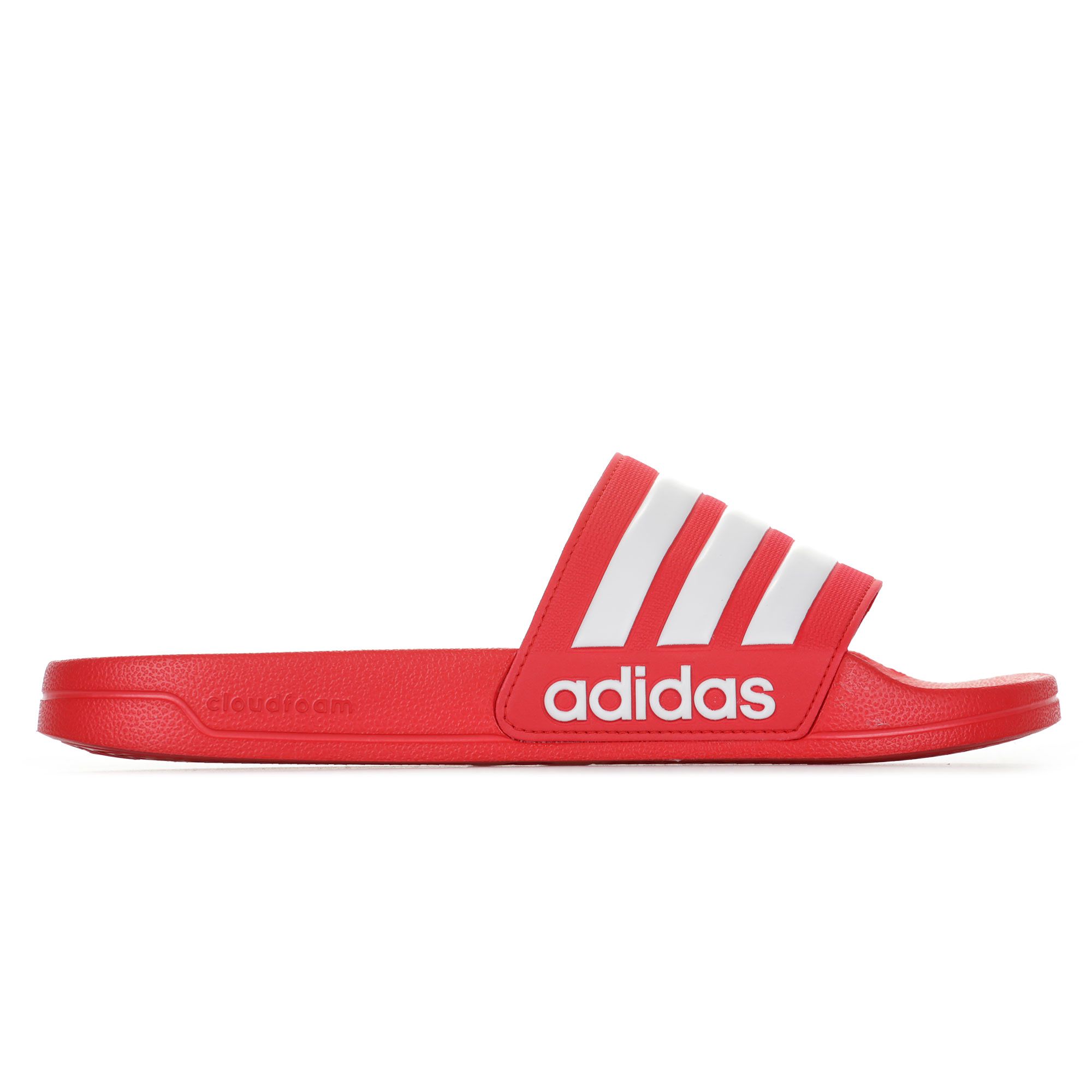 Chanclas Adilette Shower Rojo Blanco - Fútbol Factory