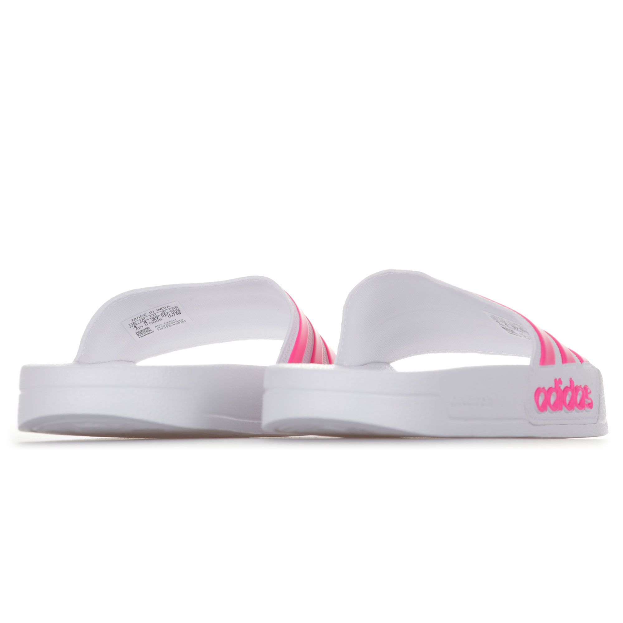 Chanclas Adilette Shower Blanco Rosa - Fútbol Factory