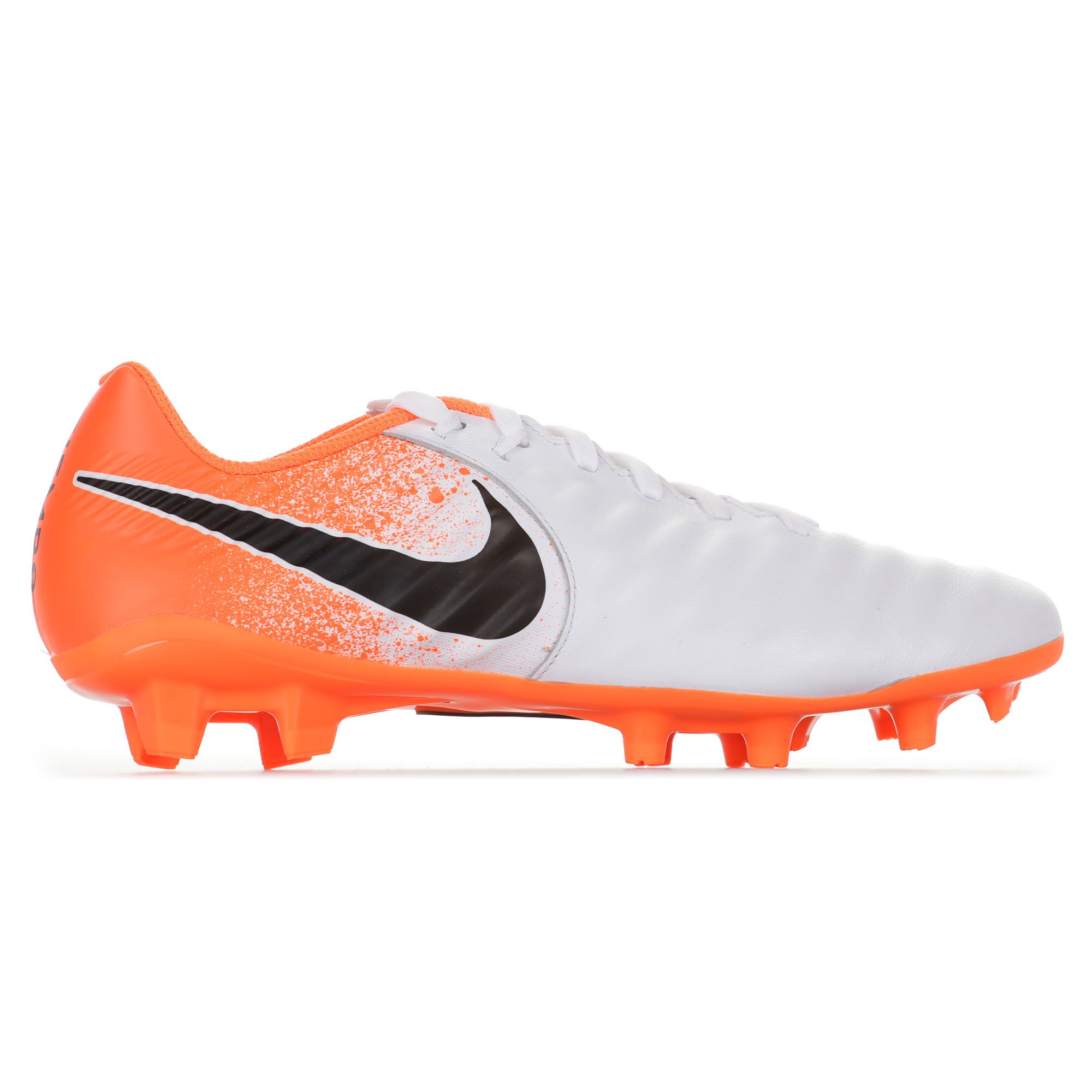 Botas de fútbol de la línea Tiempo Legend VII Academy FG Naranja Blanco - Fútbol Factory