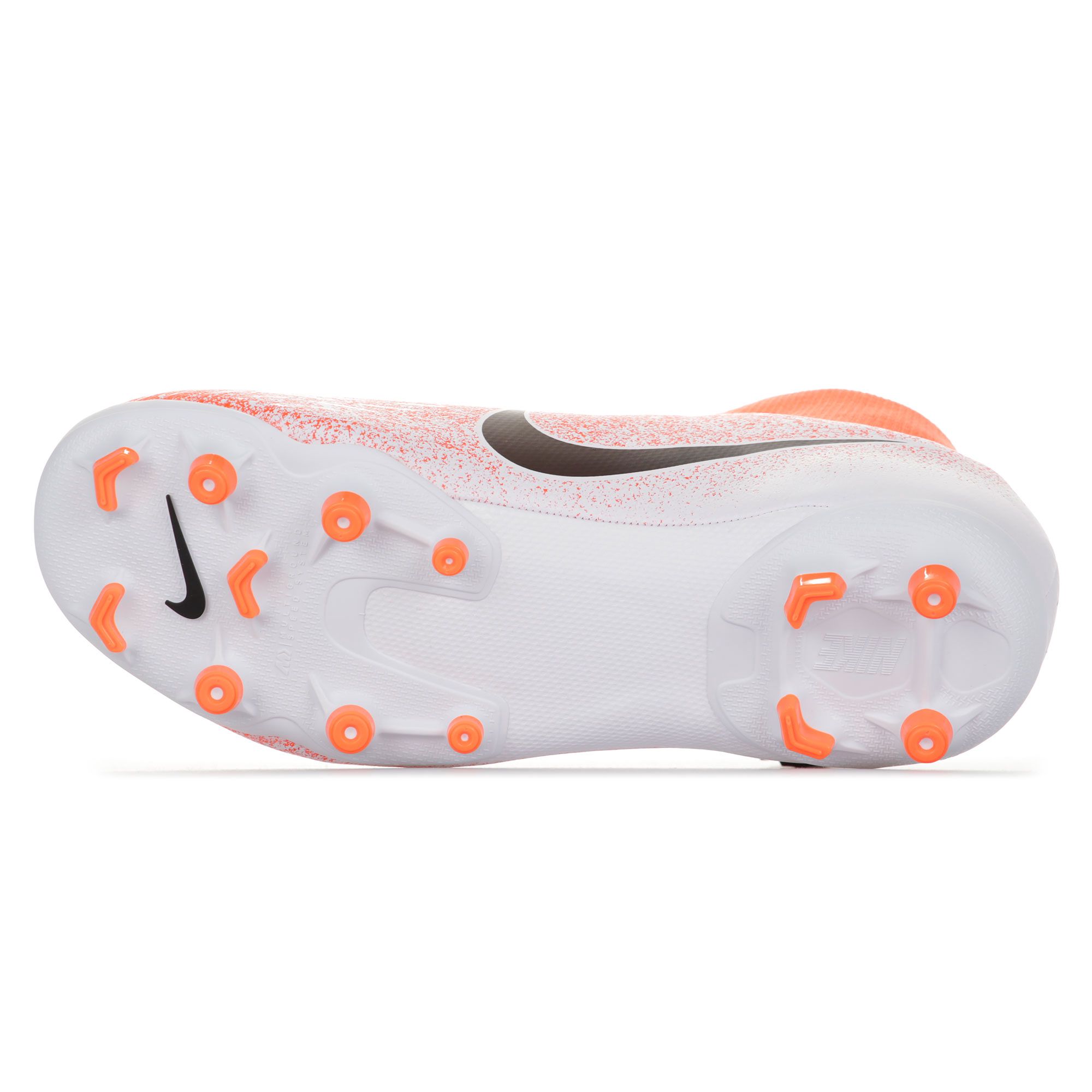 Botas de Fútbol Mercurial Superfly VI Academy MG Junior Naranja Blanco - Fútbol Factory