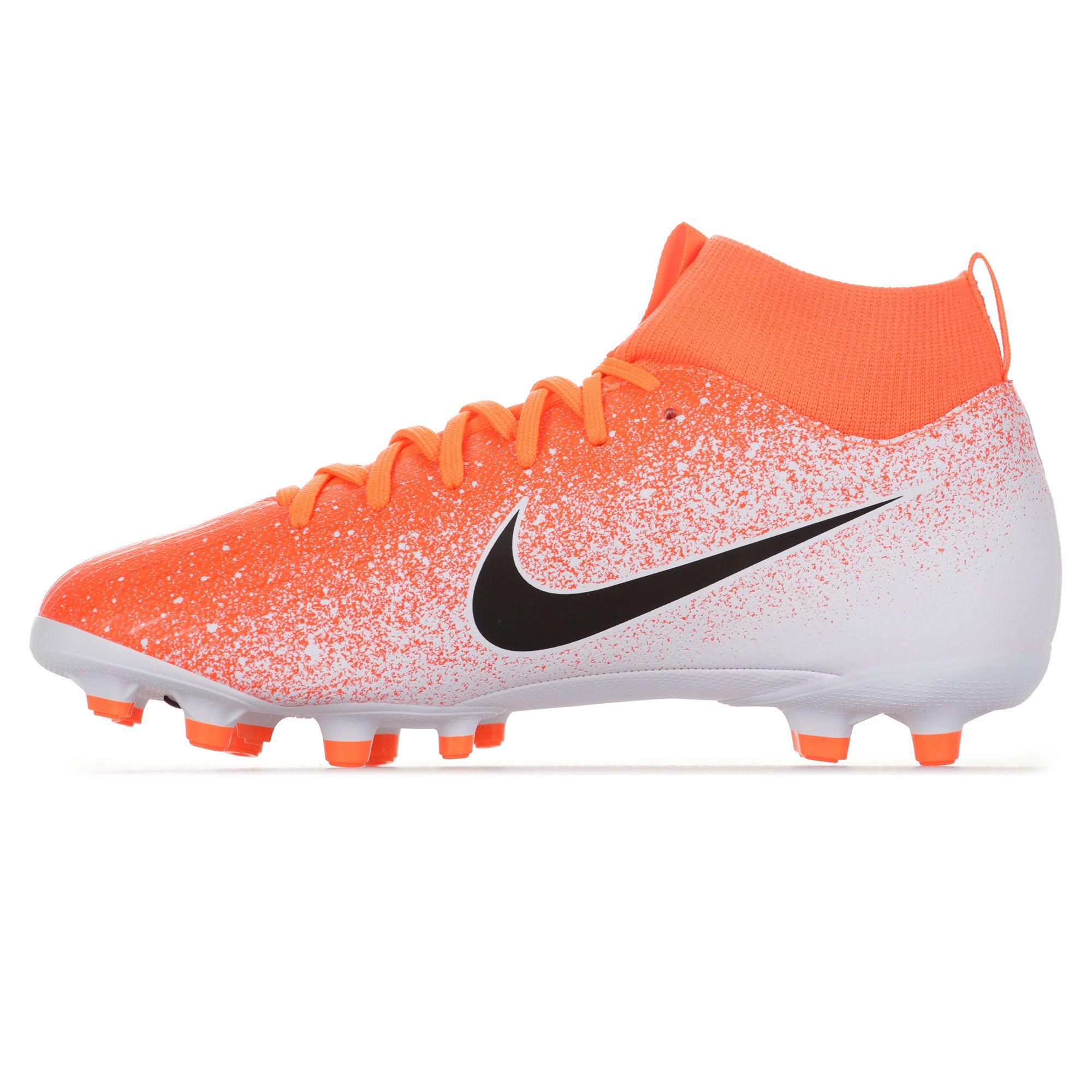 Botas de Fútbol Mercurial Superfly VI Academy MG Junior Naranja Blanco - Fútbol Factory