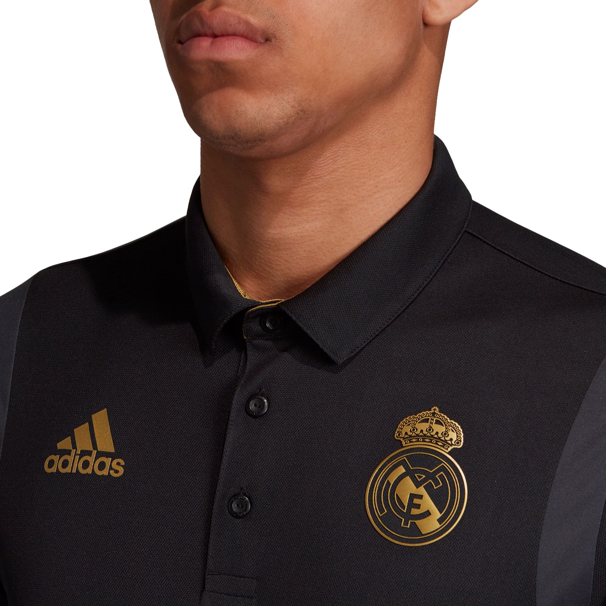 Polo de Paseo Real Madrid 2019/2020 Negro Dorado - Fútbol Factory