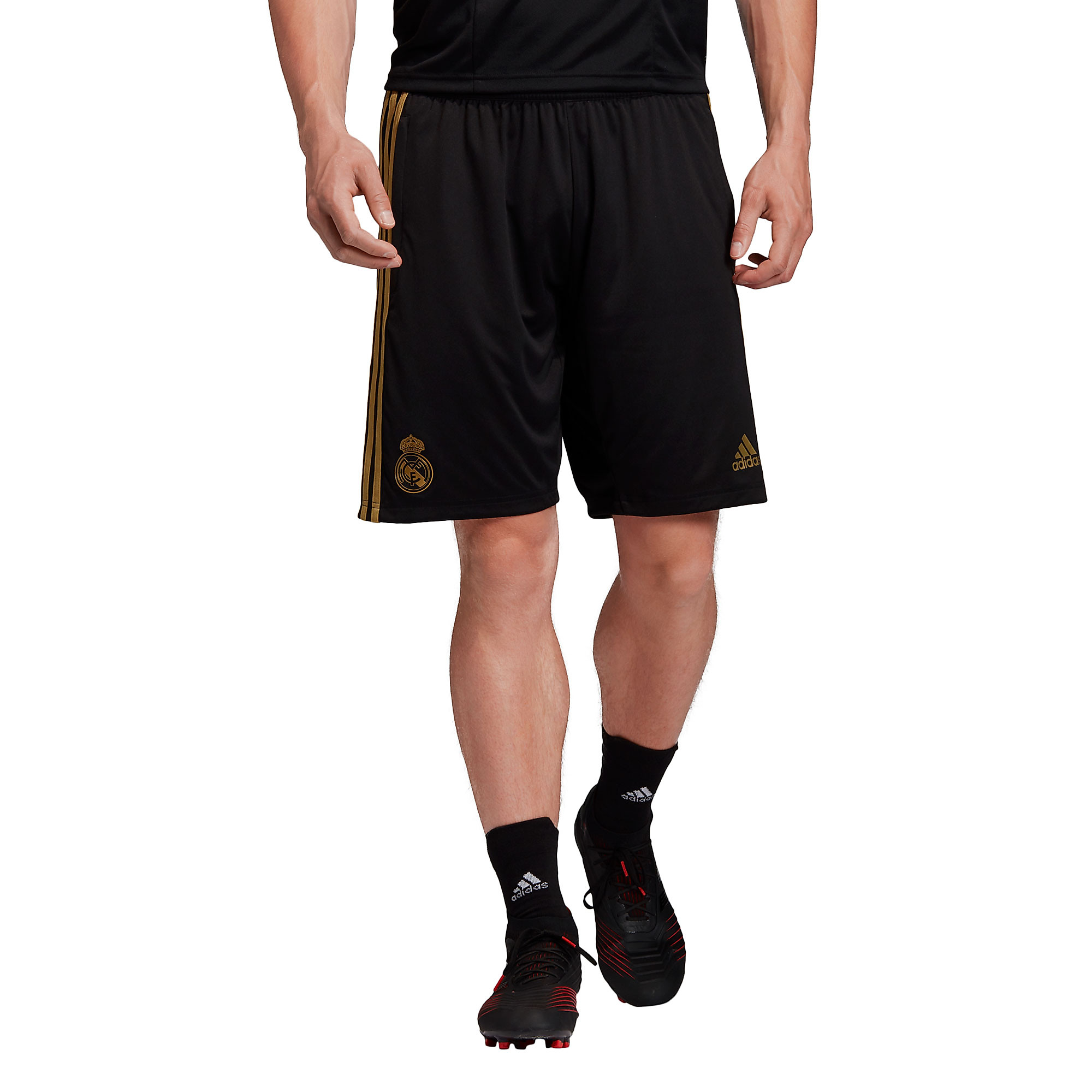 Pantalón Corto de Training Real Madrid 2019/2020 Negro Dorado - Fútbol Factory