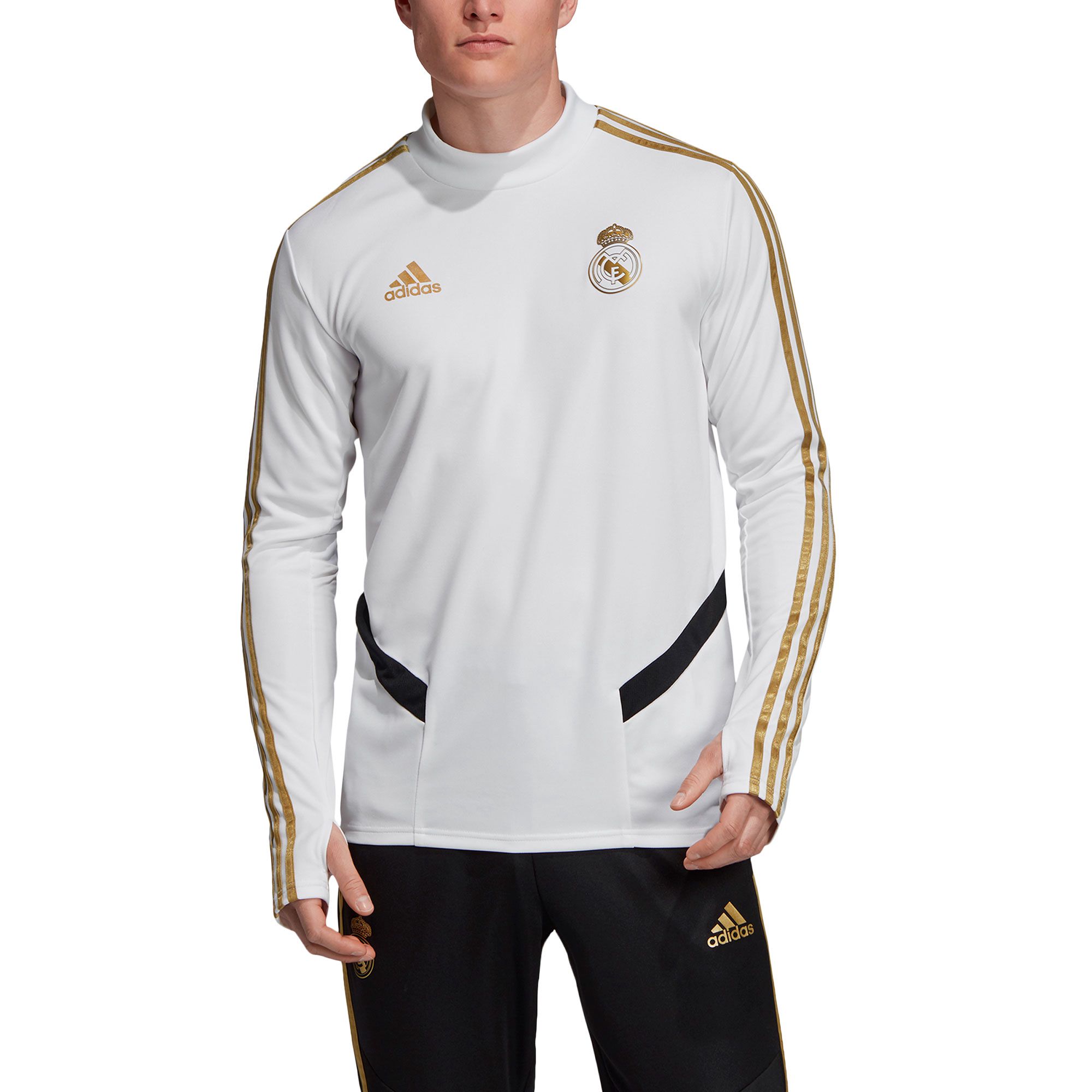 Sudadera de Training Real Madrid 2019 2020 Blanco Dorado