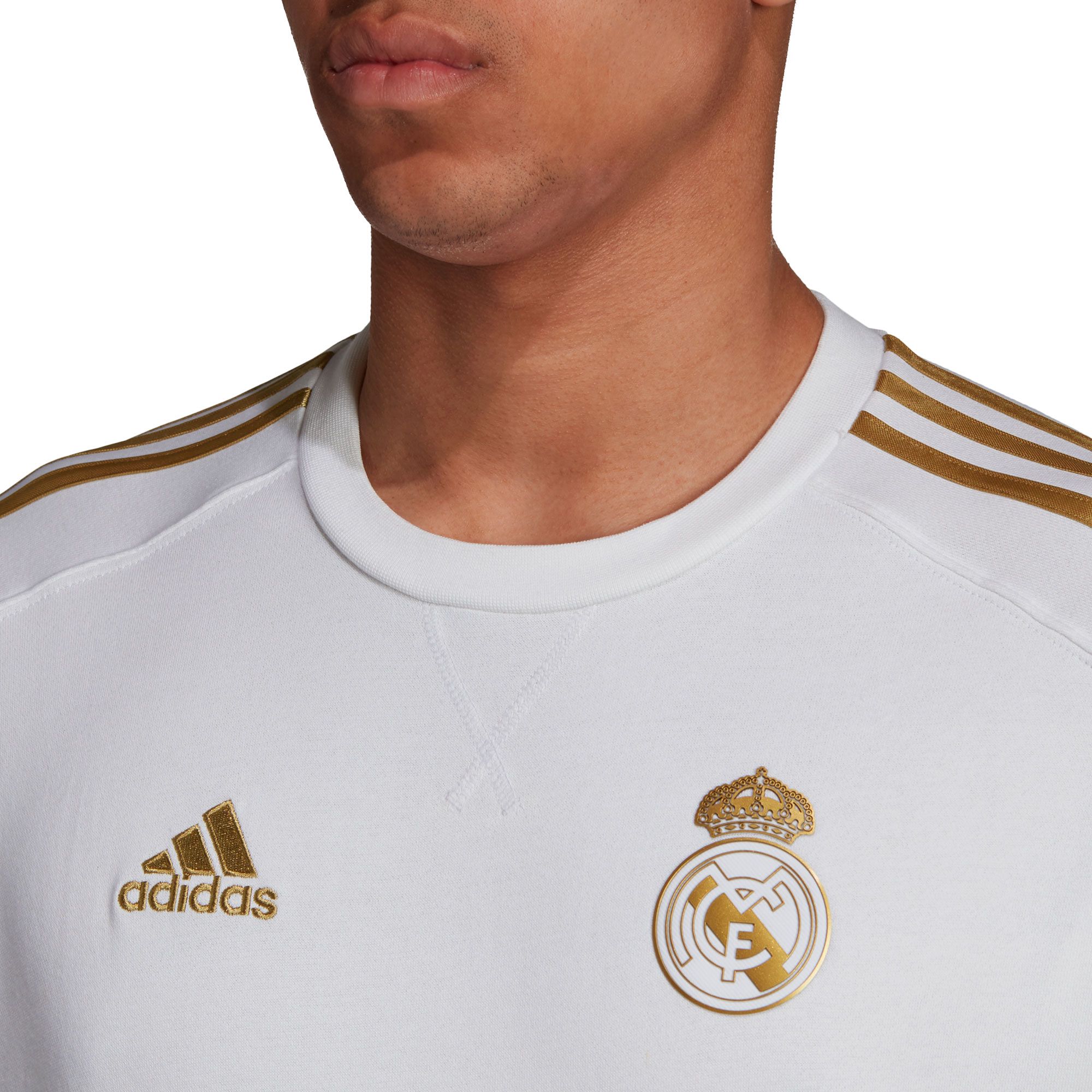Sudadera de Paseo Real Madrid 2019/2020 Blanco Dorado - Fútbol Factory
