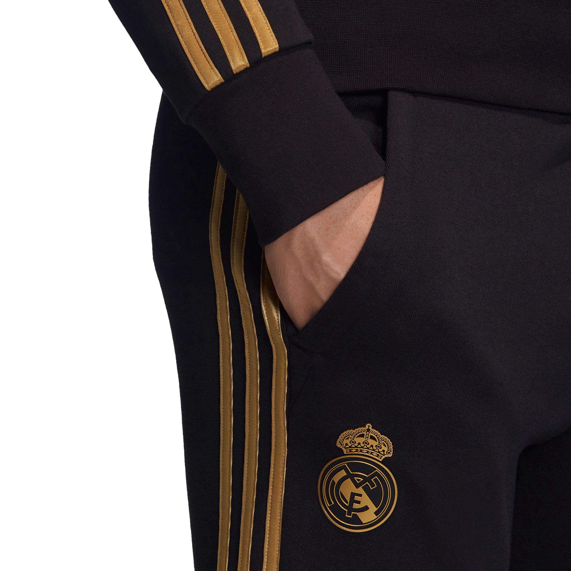 Pantalón Largo de Paseo Real Madrid 2019/2020 Negro Dorado - Fútbol Factory